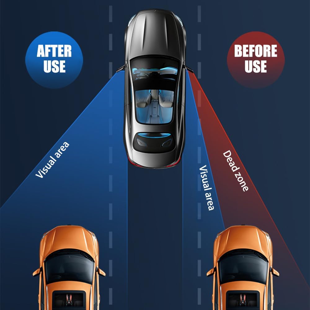 Detalle de Blind Spot Mirrors, 2-Pack: High Temperature, Rotatable Convex Rear View Mirrors for Cars, SUVs and Trucks