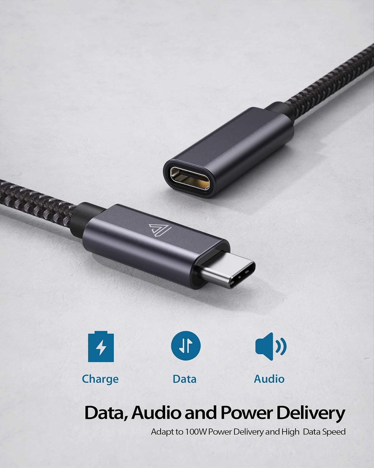 Detalle de Faracent AJAM-998 USB-C Extension Cable, 10 ft, 10Gbps, 4K@60Hz