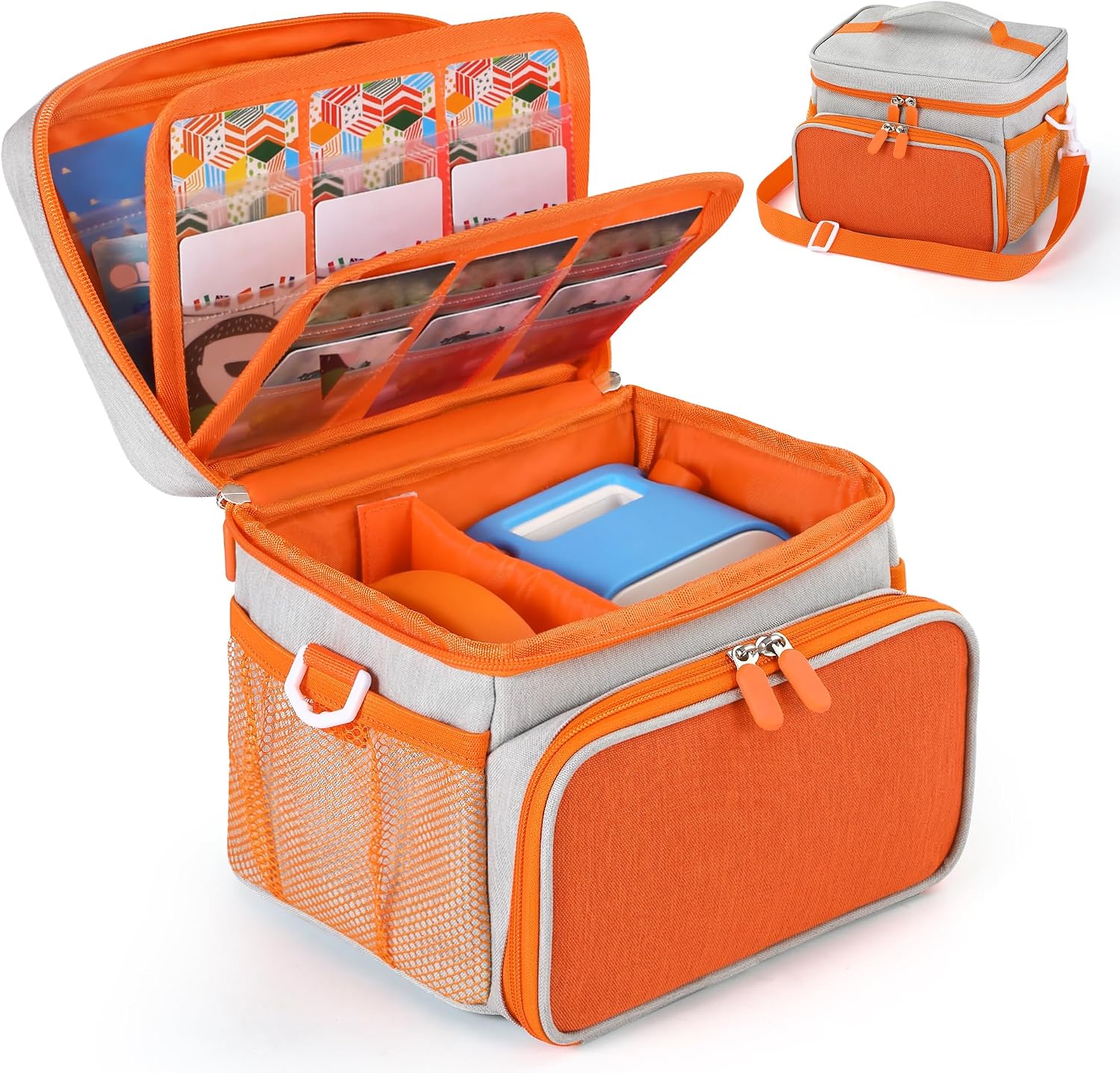 Detalle de TATAVR Travel Carrying Case for Yoto Player 3rd Gen – Card Holder for 30 Cards with Shoulder Strap, Grey