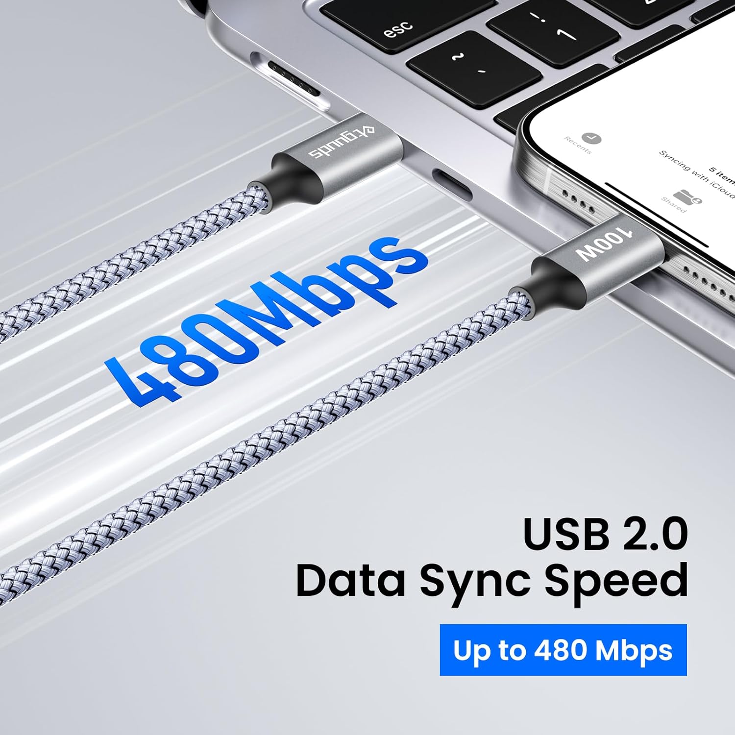 Thumbnail 2 de etguuds 2er USB‑C auf USB‑C Kabel (3 m) mit 100 W Power Delivery 3.0