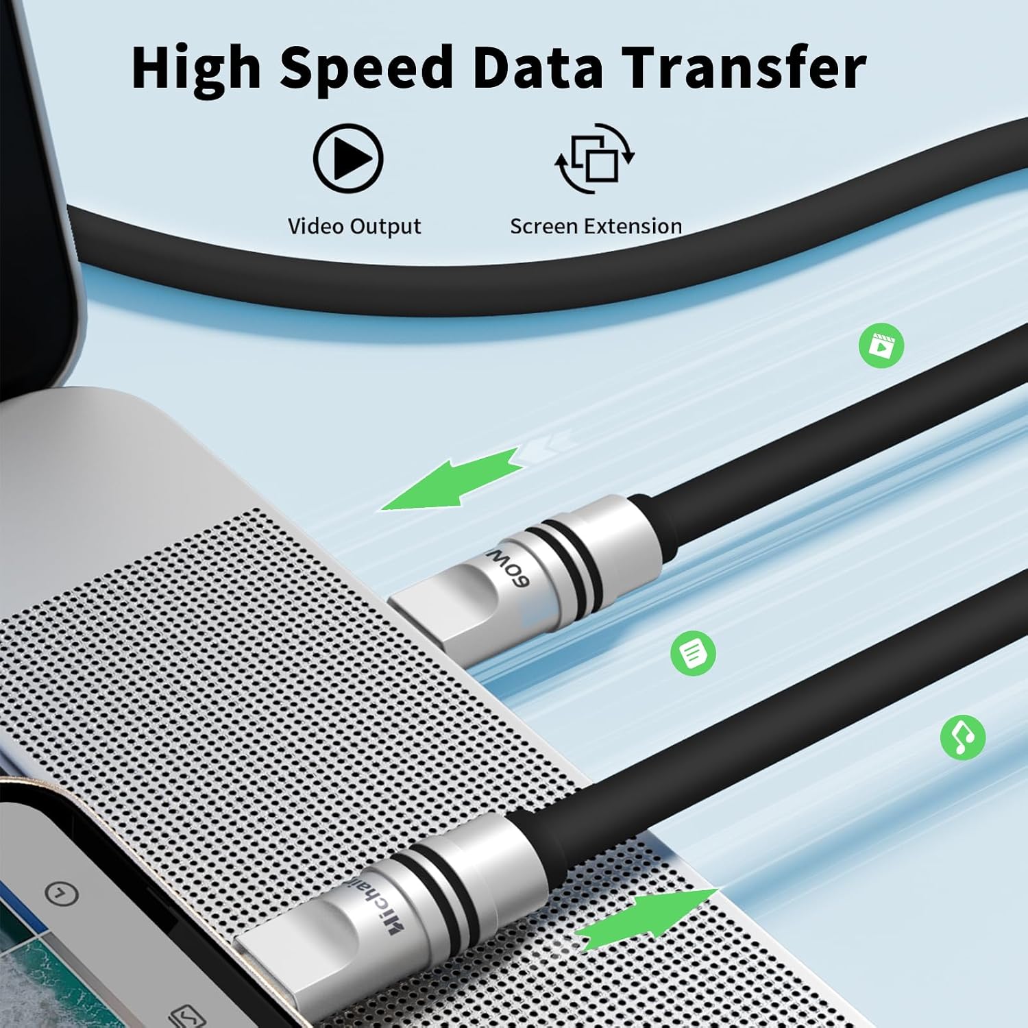 Thumbnail 2 de Hichain USB-C Fast Charger Cable (USB-C to USB-C) 240W, PD 3.1 4FT Black