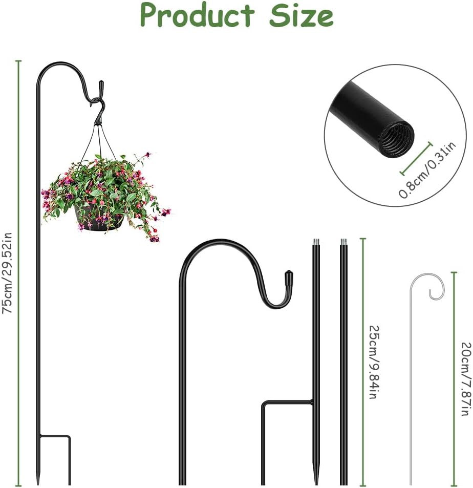 Detalle 2 de OFFCUP Shepherd Hooks, 2 x 75 cm, with 4 Plant Sign Poles