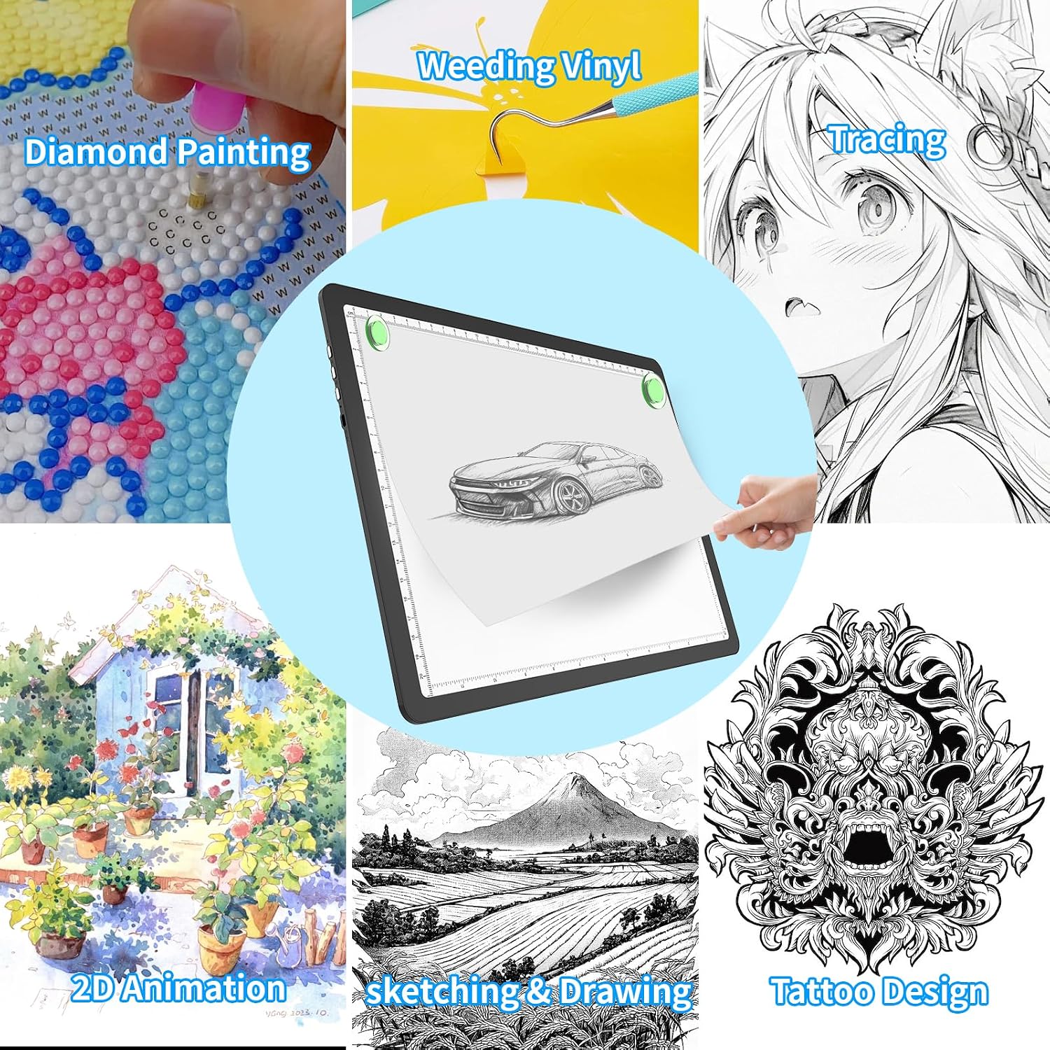 Thumbnail 6 de Phylosal Magnetic A4 Light Pad: Bright, Magnetic, Practical for Tracing and Diamond Art
