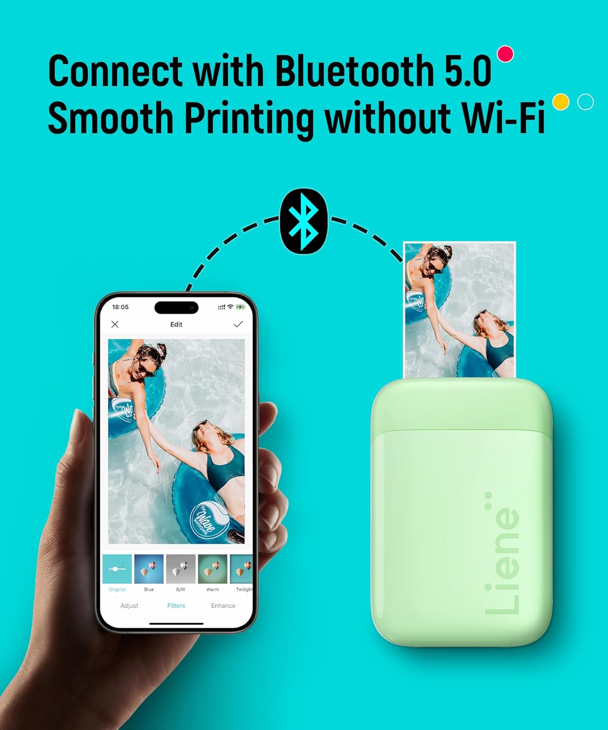 Thumbnail 5 de Liene 2x3-inch mini photo printer with Bluetooth