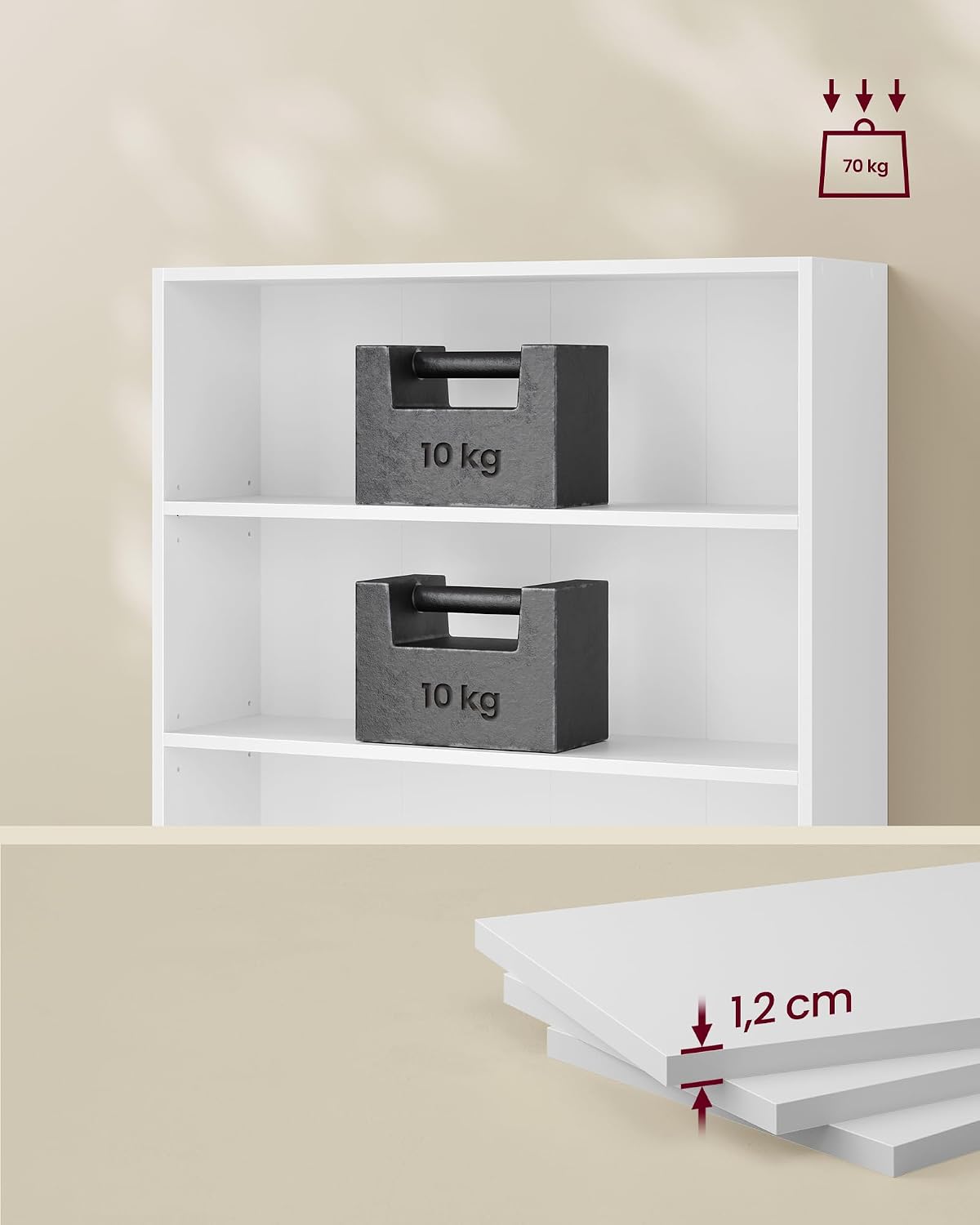 Thumbnail 6 de VASAGLE CUSTOS Collection LBC412W01 6-Tier Adjustable Bookcase, Cloud White