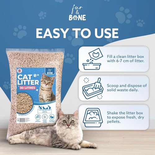 Thumbnail 6 de Fur & Bone 2 x 30L Cat Litter – Ultra Absorbent Biodegradable Wooden Pellets with Natural Scandinavian Timber Aroma