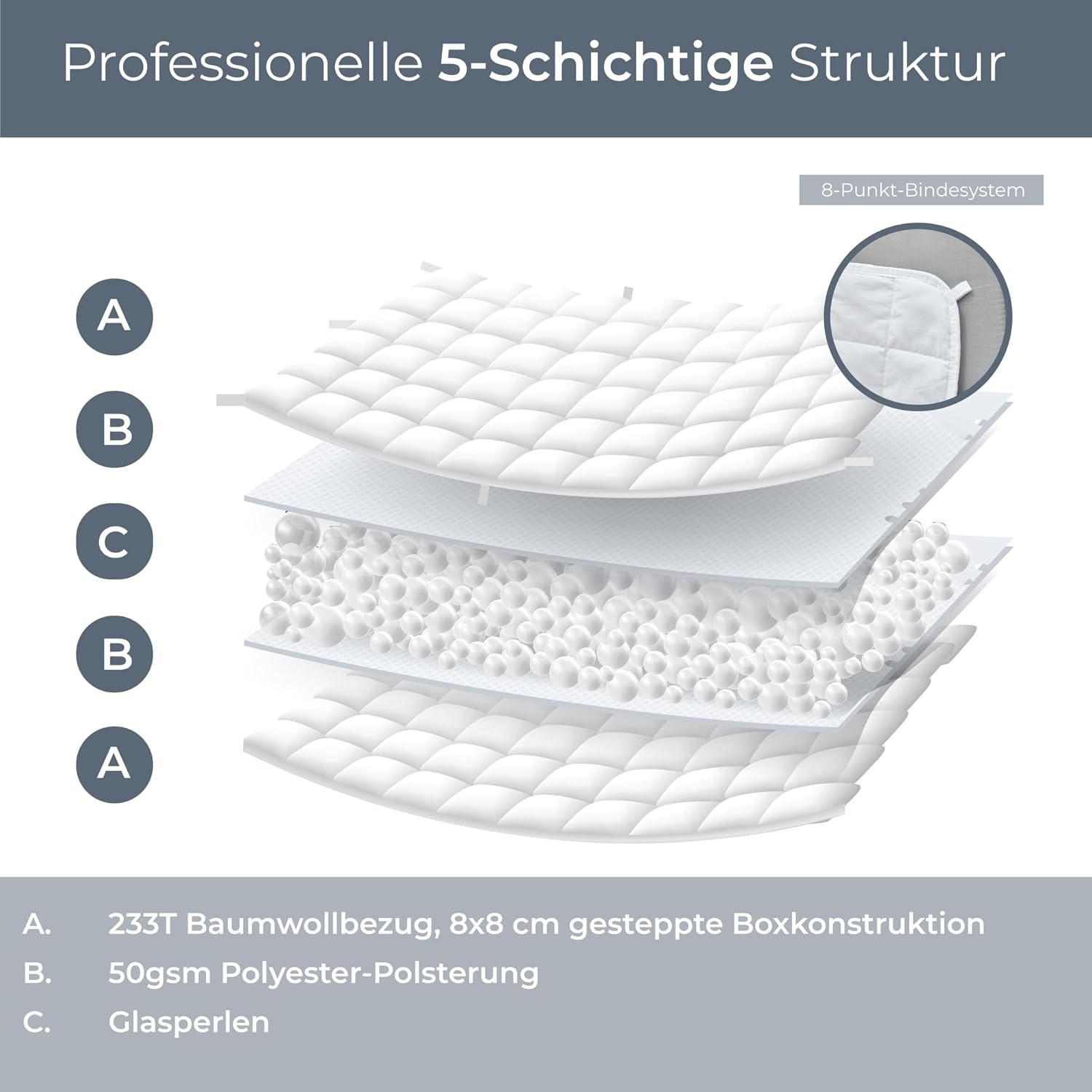 Thumbnail 1 de Degrees of Comfort Gewichtsdecke 135x200 cm (7 kg) – Anti-Stress Therapiedecke aus 100% Baumwolle