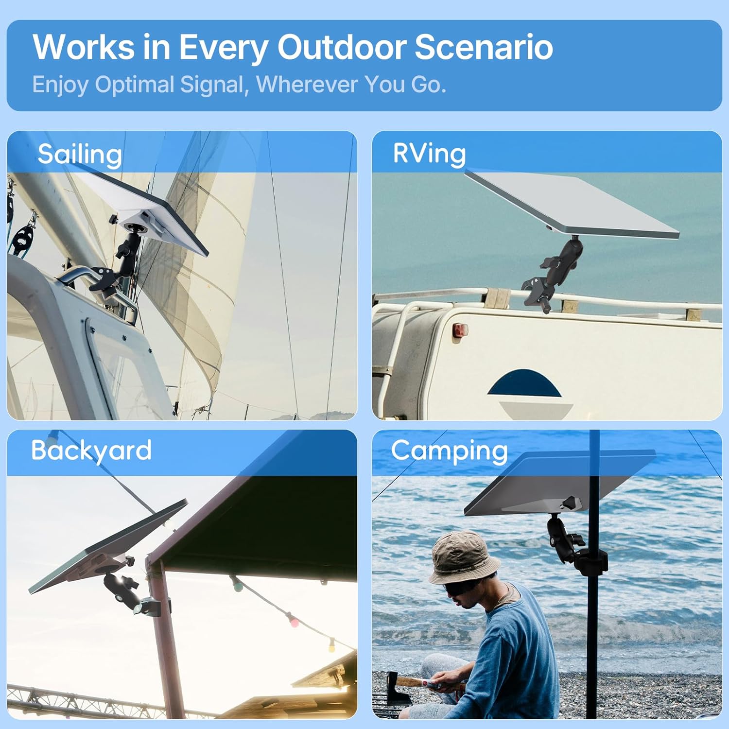 Thumbnail 2 de FIUTY Starlink Mini Clamp Mount 2-in-1: Versatile 2024–2026 Adapter Kit for RVs, Boats, and More