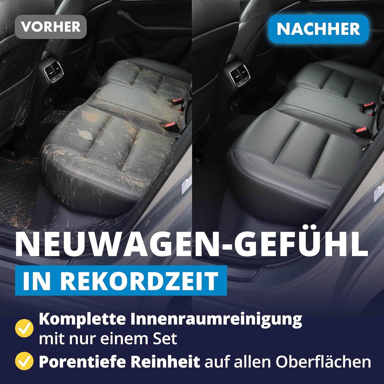 Detalle de LICARGO Auto Innenraum Reiniger Set – 500 ml Innenraumreiniger, Innenraum-Pad & 380GSM Mikrofasertuch