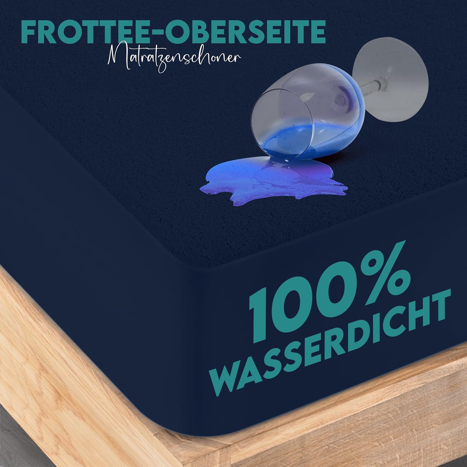 Thumbnail 2 de Utopia Bedding Matratzenschoner 140 x 200 x 30 cm – Wasserdicht, OEKO-TEX zertifiziert, Marineblau