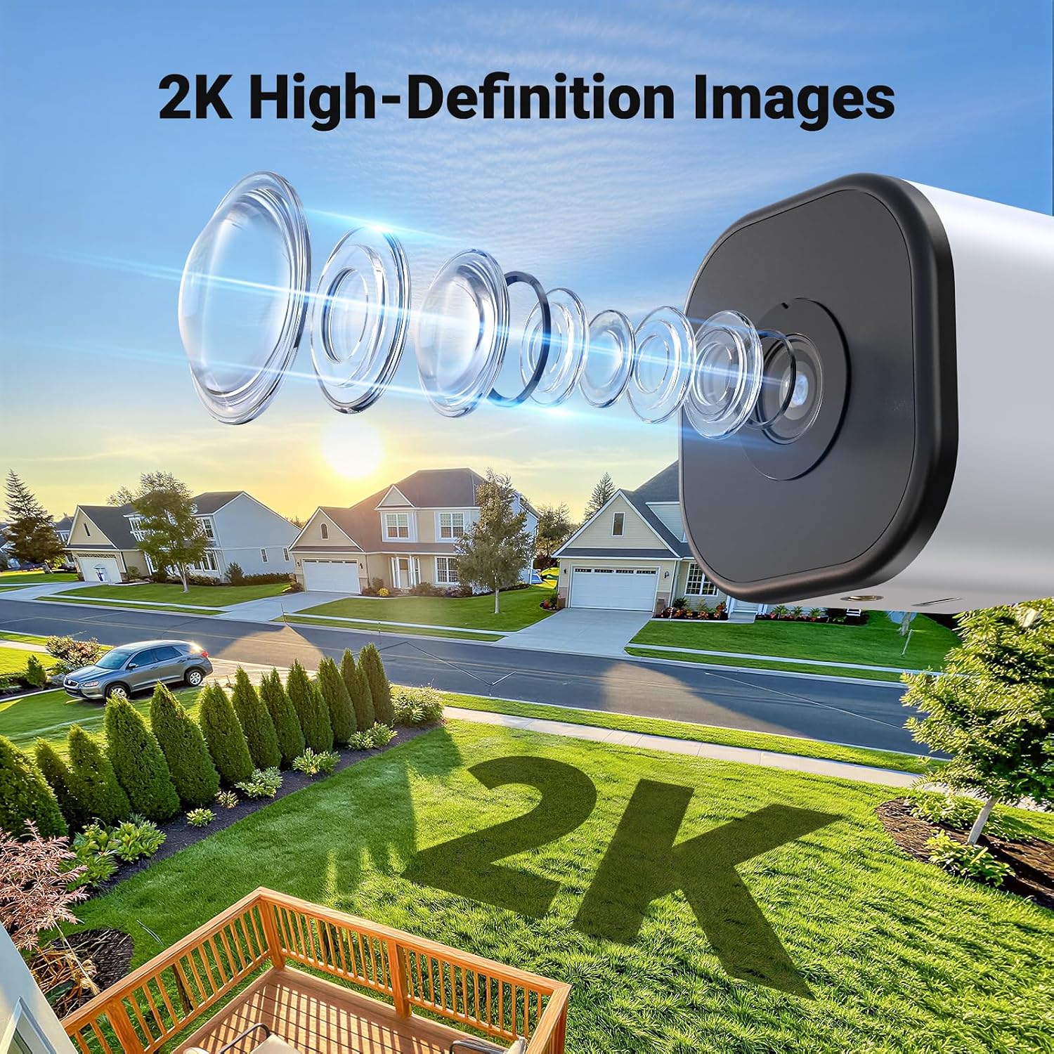 Detalle de Codnida 3MP Window Camera for Home Security – 2K Indoor Window Camera with Night Vision, Motion Detection and Two‑Way Audio