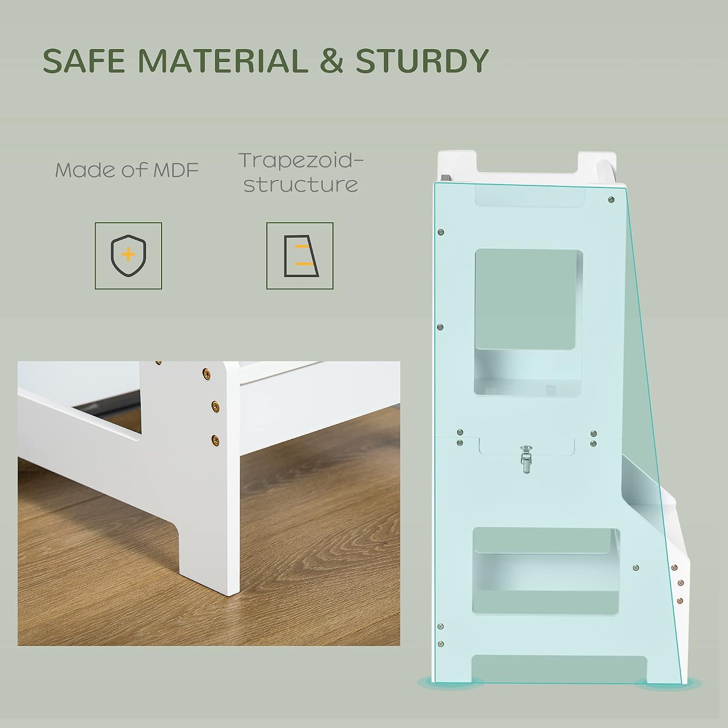 Detalle 2 de HOMCOM 2 in 1 Kids Kitchen Step Stool