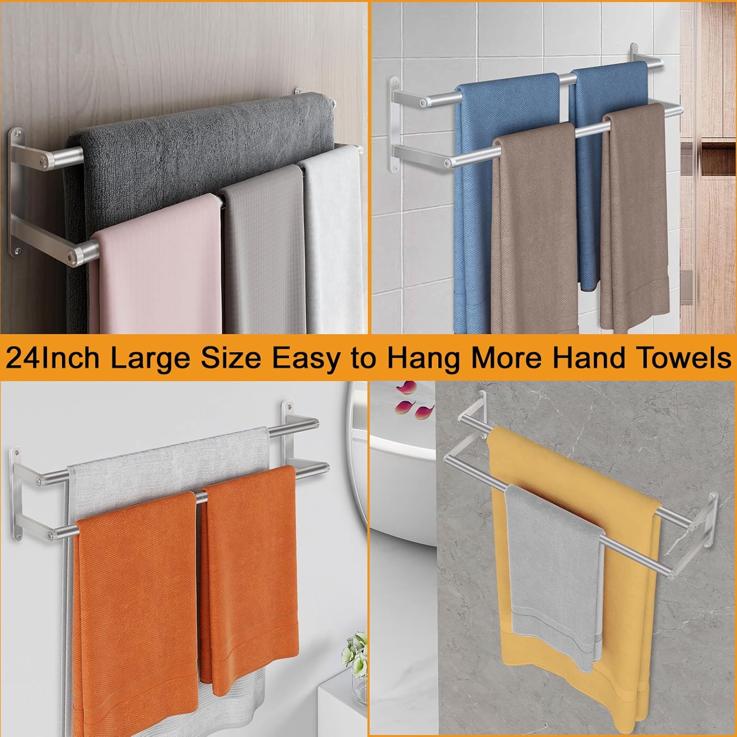 Thumbnail 5 de JIAPAIDUO 60cm Double Towel Rail