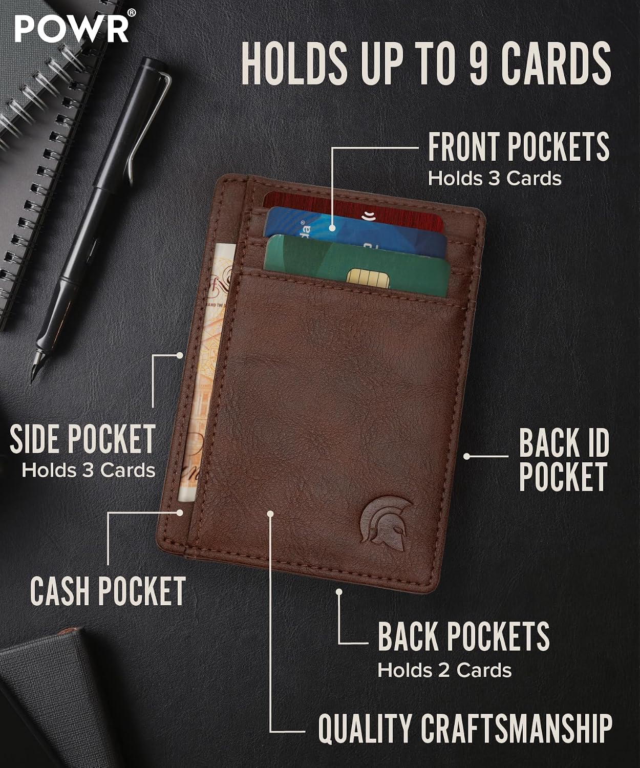 Thumbnail 1 de POWR Mens Wallet Slim RFID 7-card