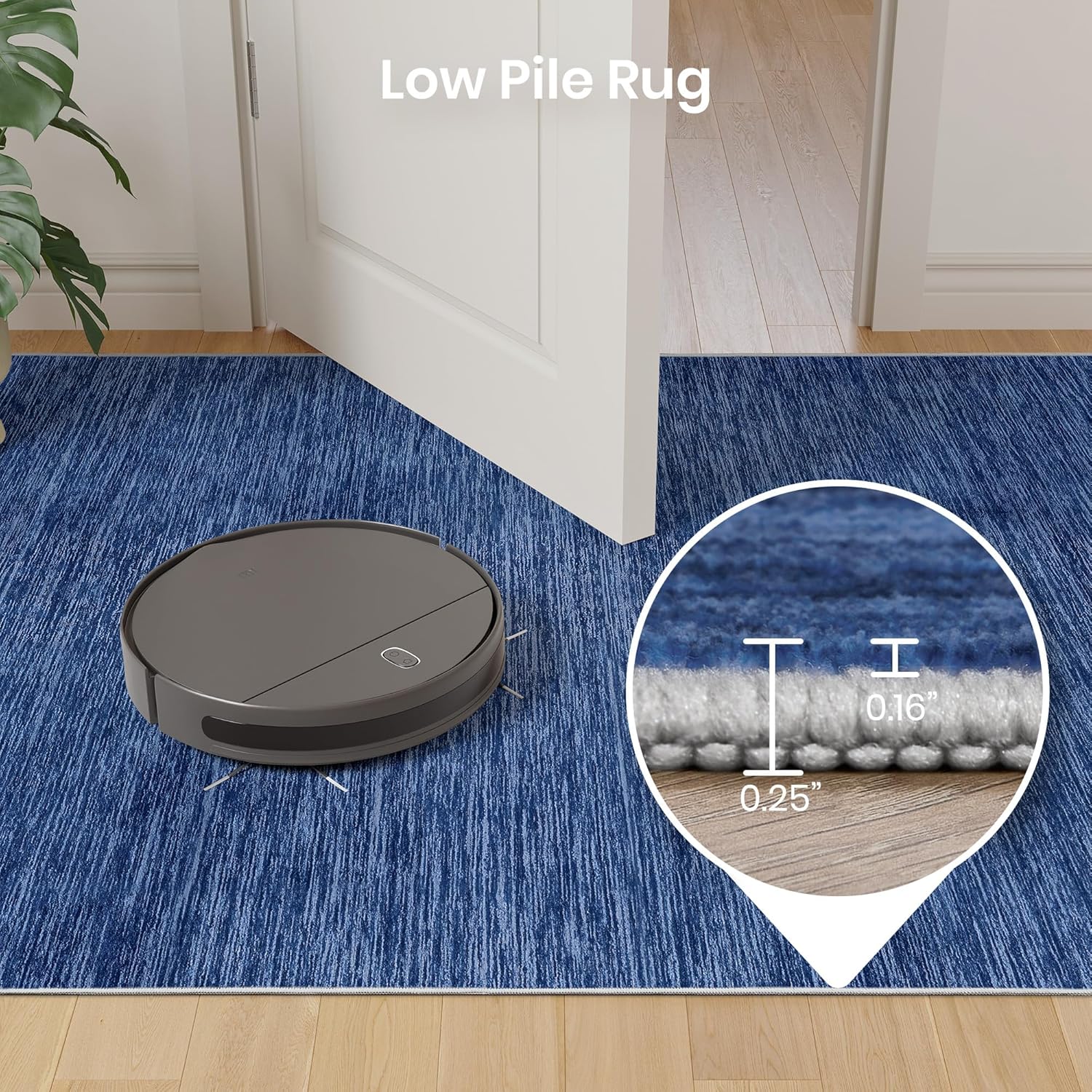 Thumbnail 6 de Valenrug Washable Rugs 6'x9' Navy area rug 🏡