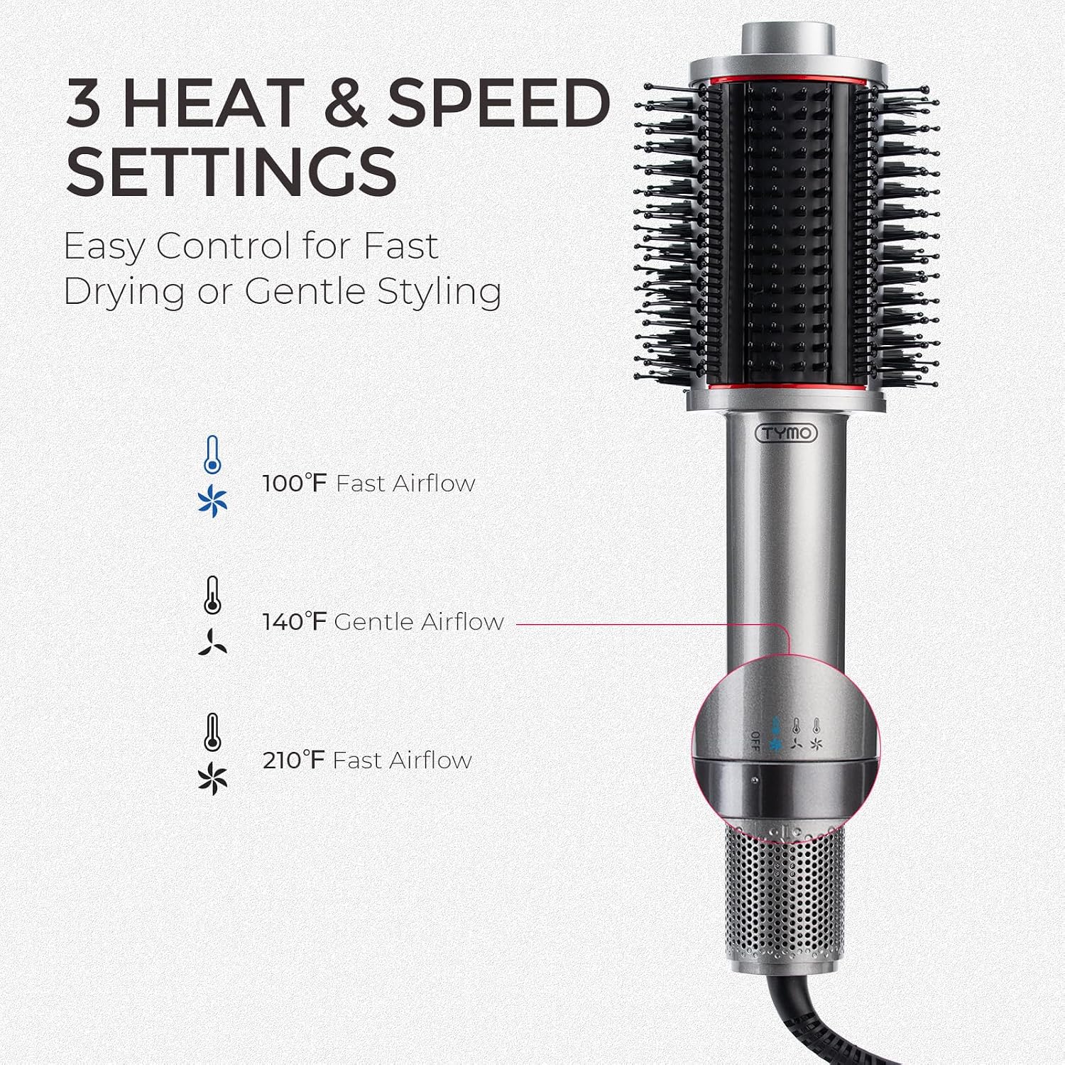 Thumbnail 6 de TYMO AIRBEAM Hair Dryer Brush: Lightweight, 3x Faster Drying, 5‑in‑1 Ionic Styling