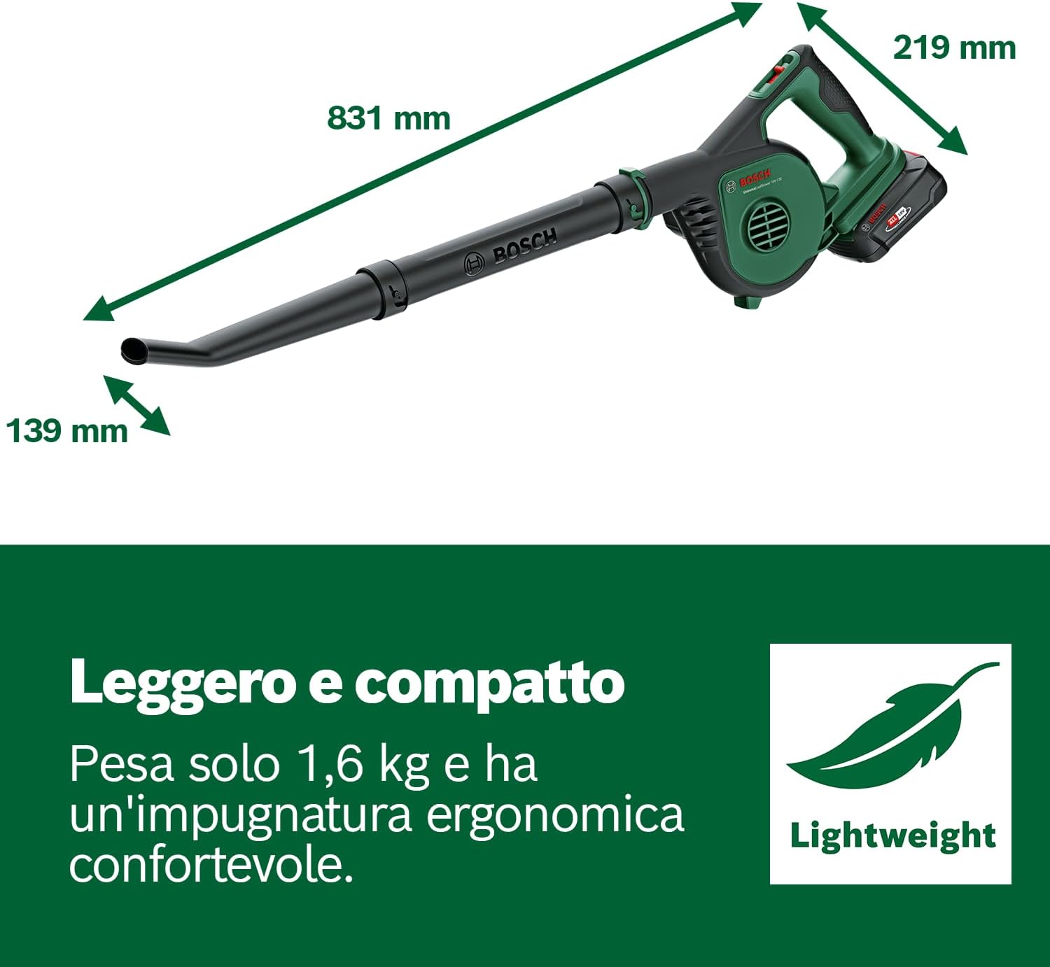 Thumbnail 5 de Bosch UniversalLeafBlower 18V-130 soffiatore da giardino a batteria Universal 18V (senza batteria)