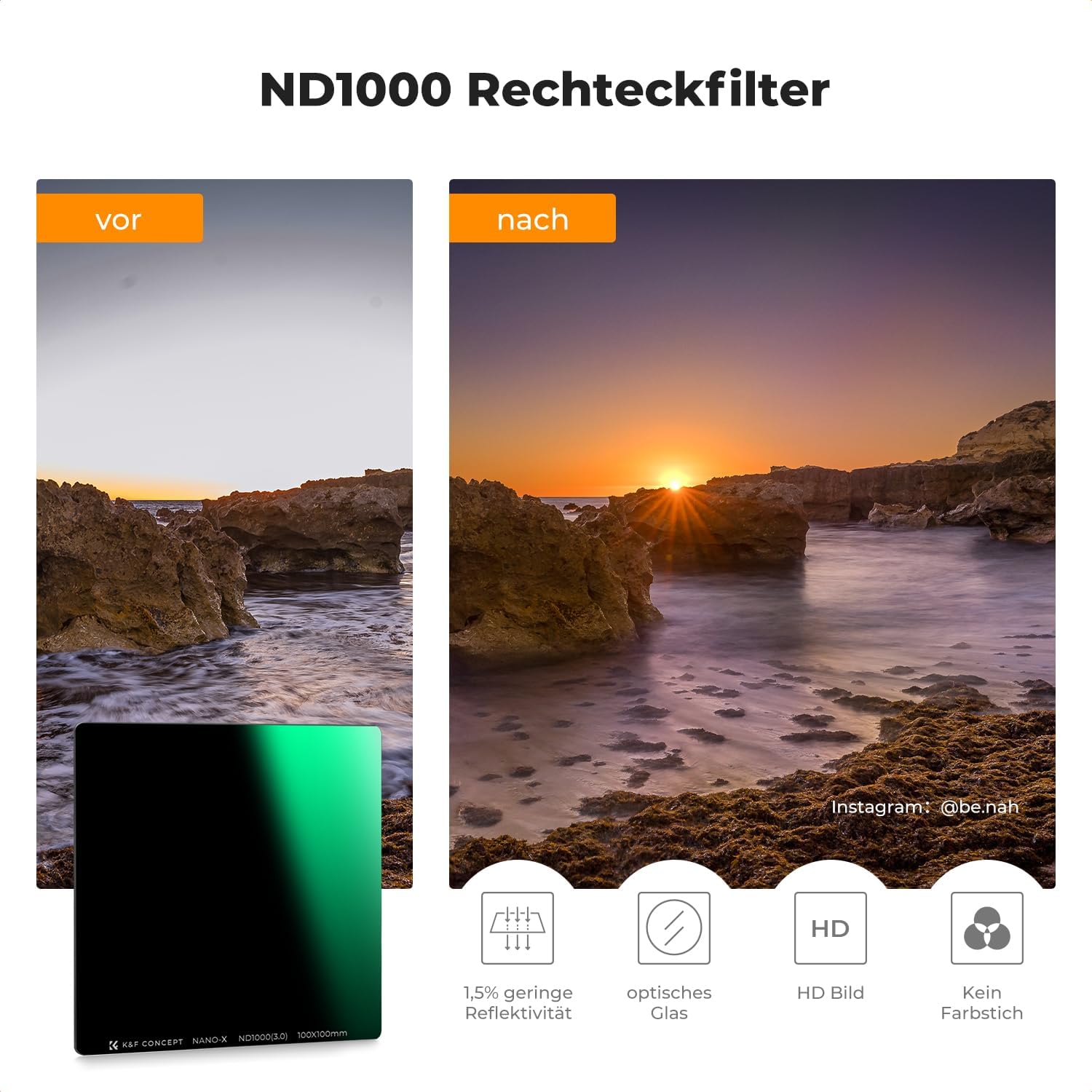 Detalle de K&F Concept Nano-X Rechteckfilter Set ND1000