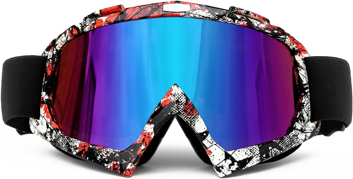 FMY motocross & dirt bike goggles with UV400 anti-scratch PC lens and anti-fog airflow