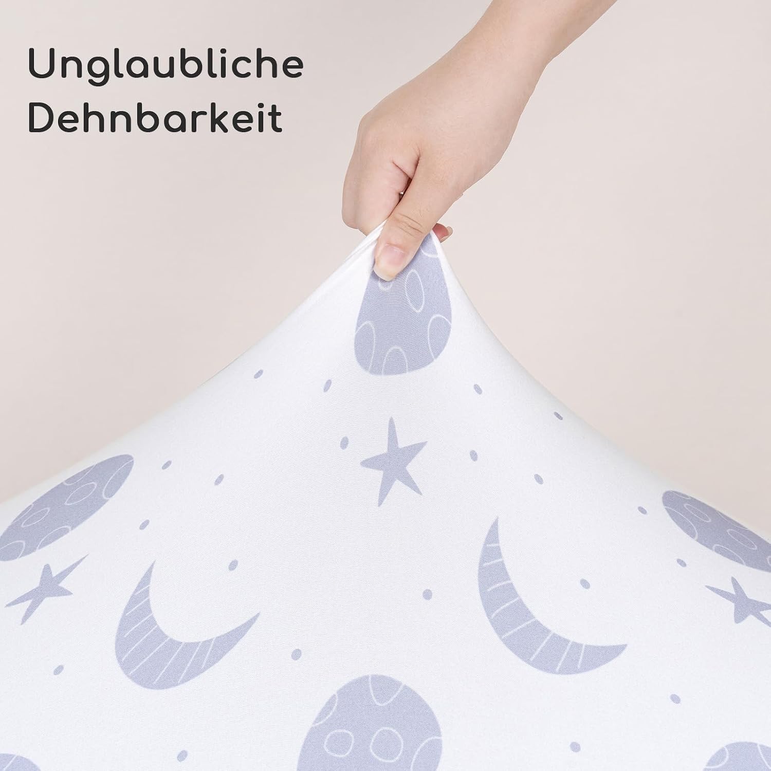 Detalle 2 de Yukkidds Spannbettlaken 60x120 cm im 3er-Pack – Baby‑Weiche Microfaser, atmungsaktiv, pflegeleicht, rundum gummiert