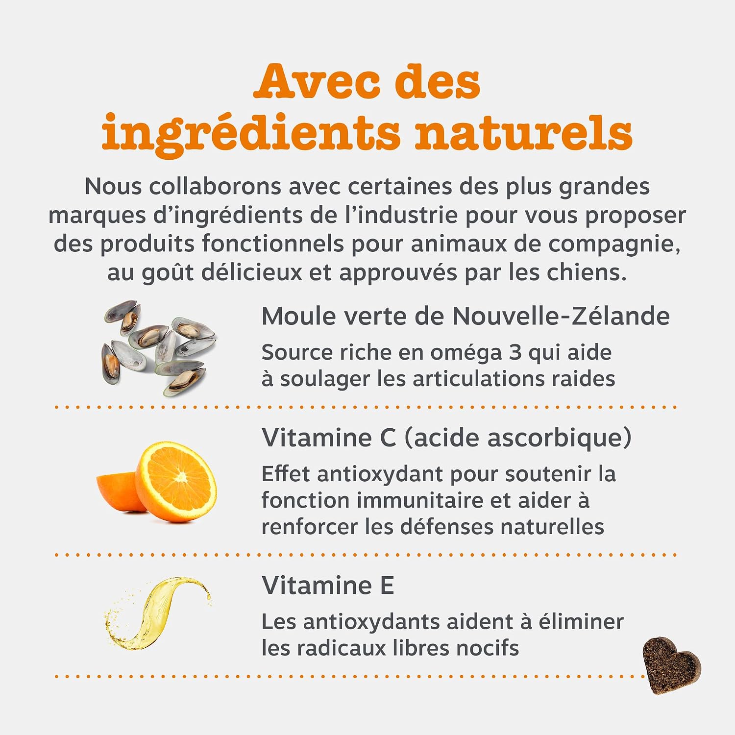 Detalle 2 de Zesty Paws Hip & Joint Mobilité – Friandise cœur pour chiens, glucosamine et chondroïtine – Ovopet et moule verte de Nouvelle-Zélande – 90 unités
