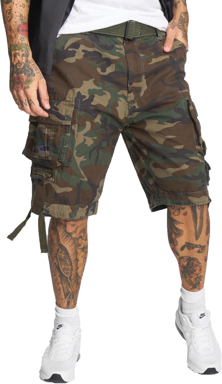 Detalle de Brandit Herren Savage Vintage Cargo Shorts – robuste Vintage-Cargoshorts mit echtem Used-Look