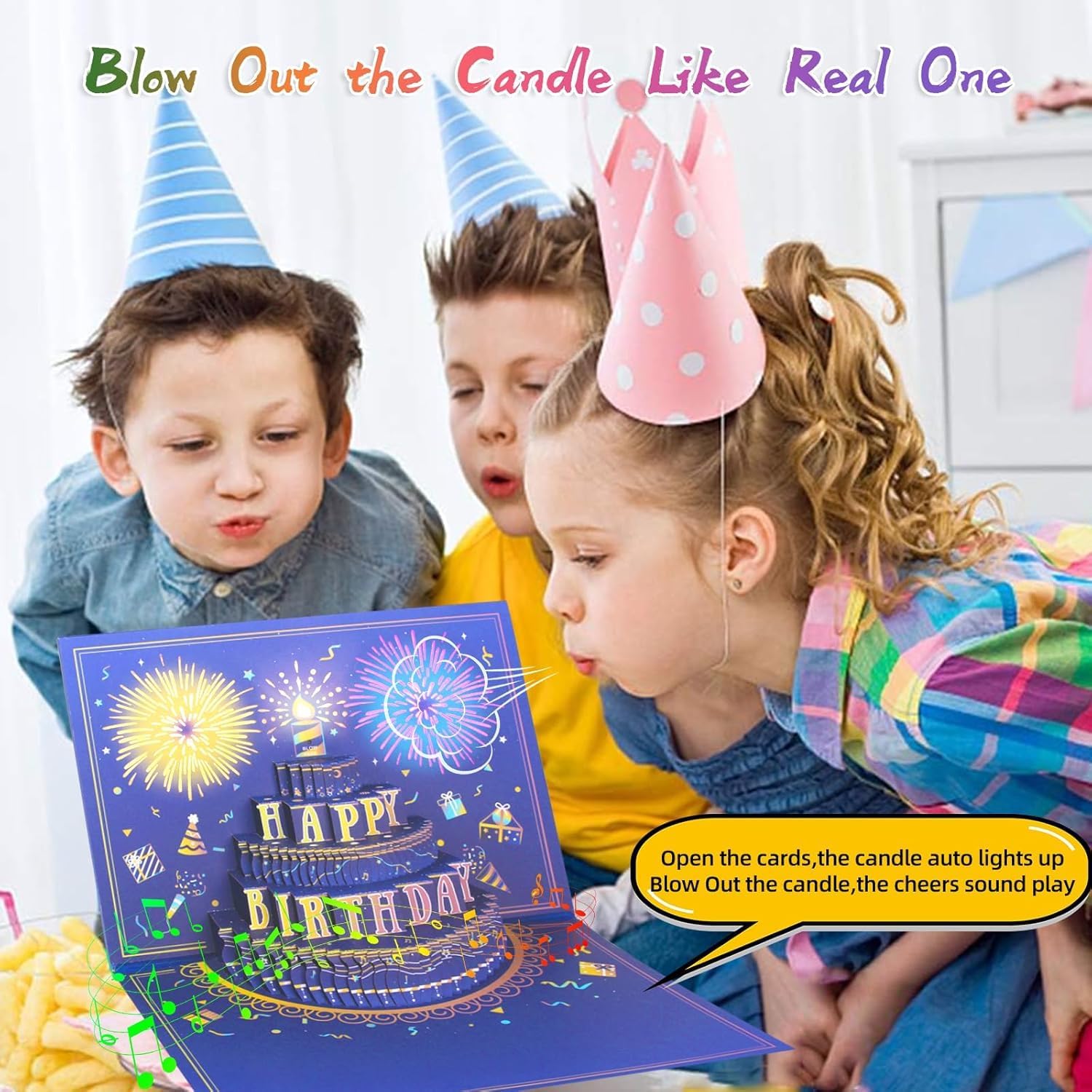 Thumbnail 1 de WUJUN Birthday Card 3D Pop Up with Light