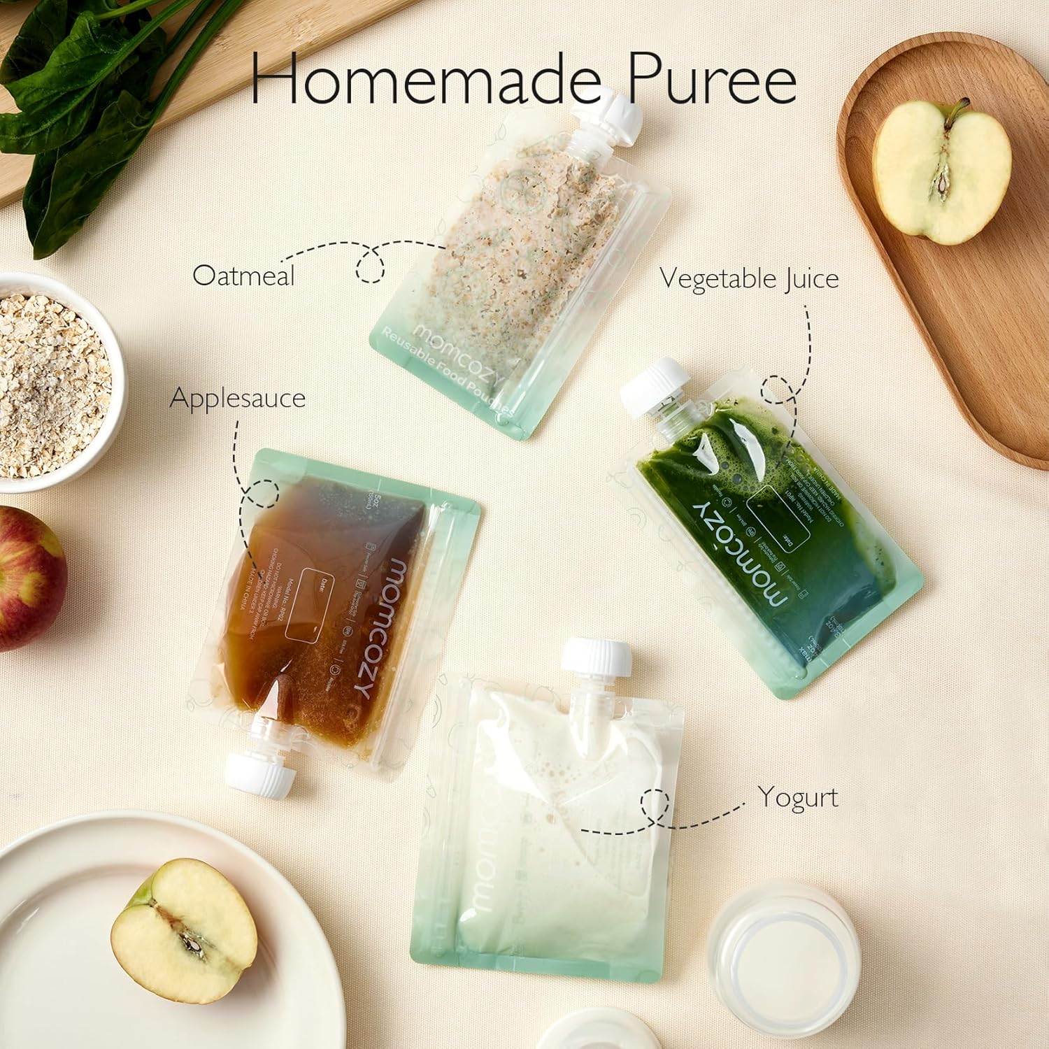 Thumbnail 2 de momcozy Reusable Baby Food Pouches for Toddlers (BPA-free) – Refillable squeeze pouches, 10 packs, 3.4–4oz