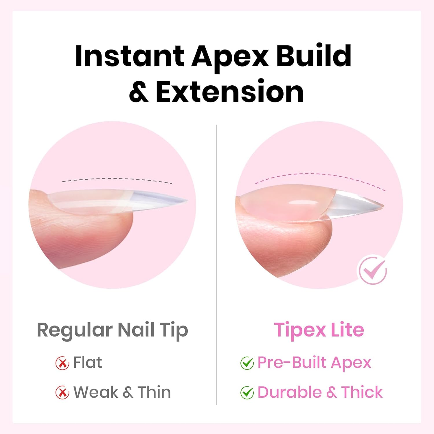 Detalle de Beetles Tipex Lite Pre-Built Apex Nail Tips 16 Sizes