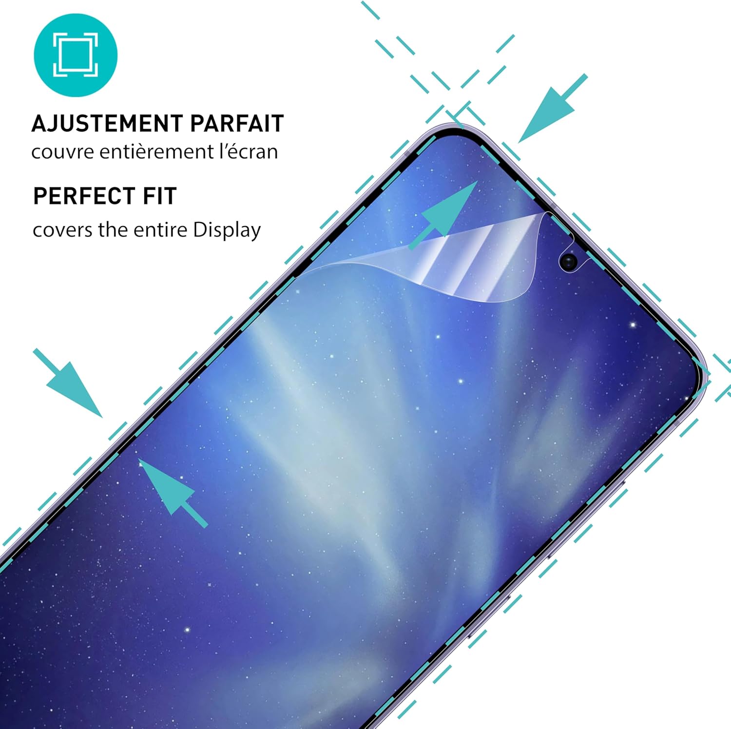 Detalle 2 de smartect Protecteur d’écran TPU pour Samsung Galaxy S25 (2 films + 2 protections caméra) — pose sans bulles