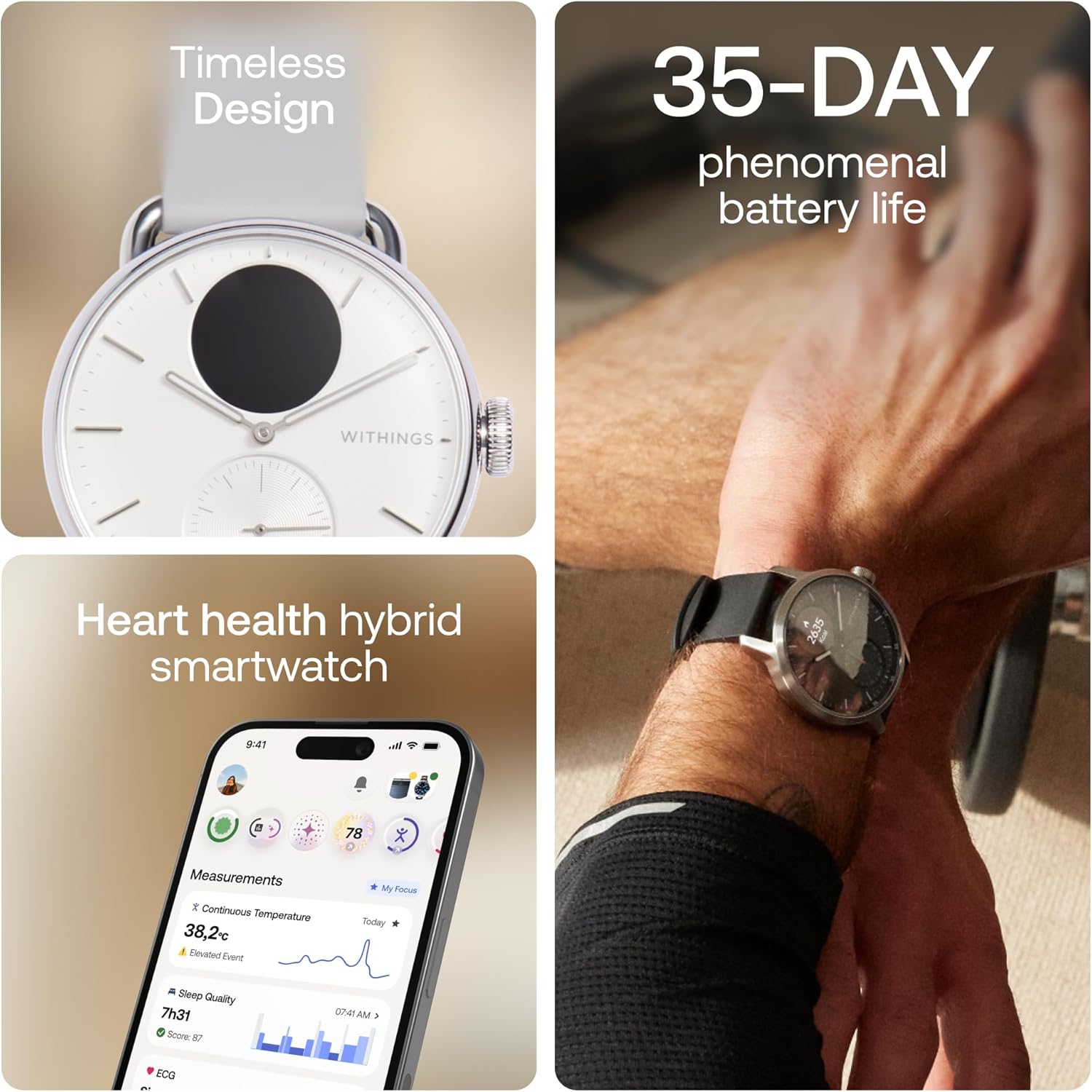 Detalle 2 de WITHINGS ScanWatch 2 35‑Day Battery
