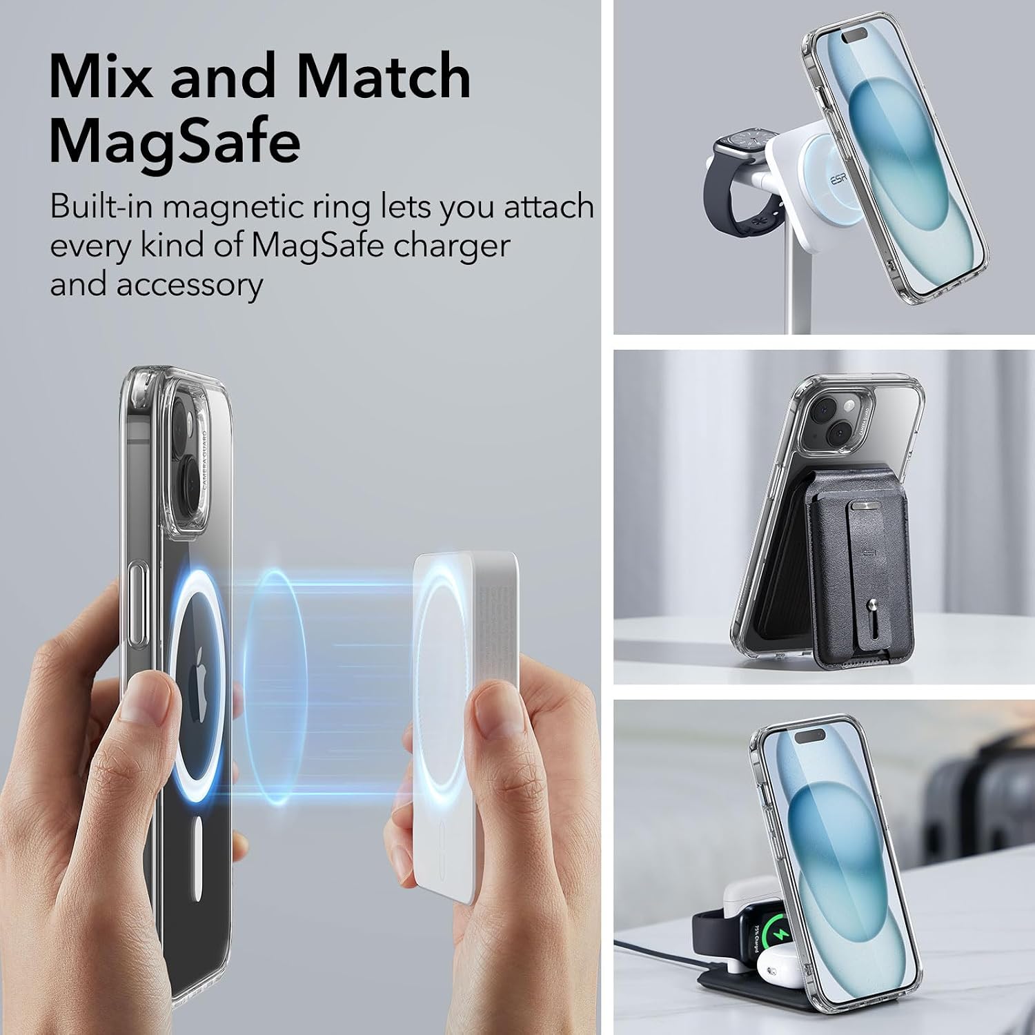 Detalle de ESR iPhone 15 MagSafe Case 1500g