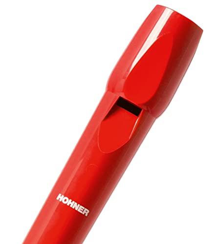 Detalle 2 de Hohner Flauta dulce 9508 roja con funda verde y transparente