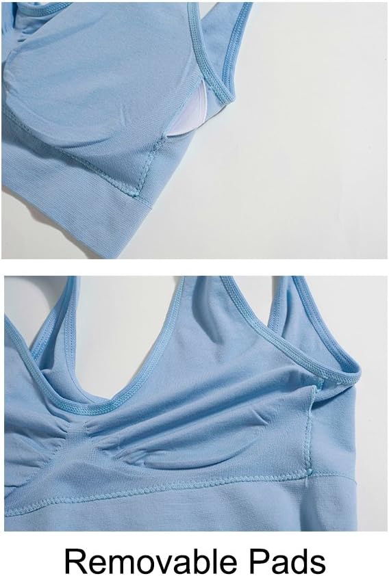 Thumbnail 6 de Lemef 3-Pack Seamless Wirefree Yoga Sports Bras with Removable Pads (Medium Support)