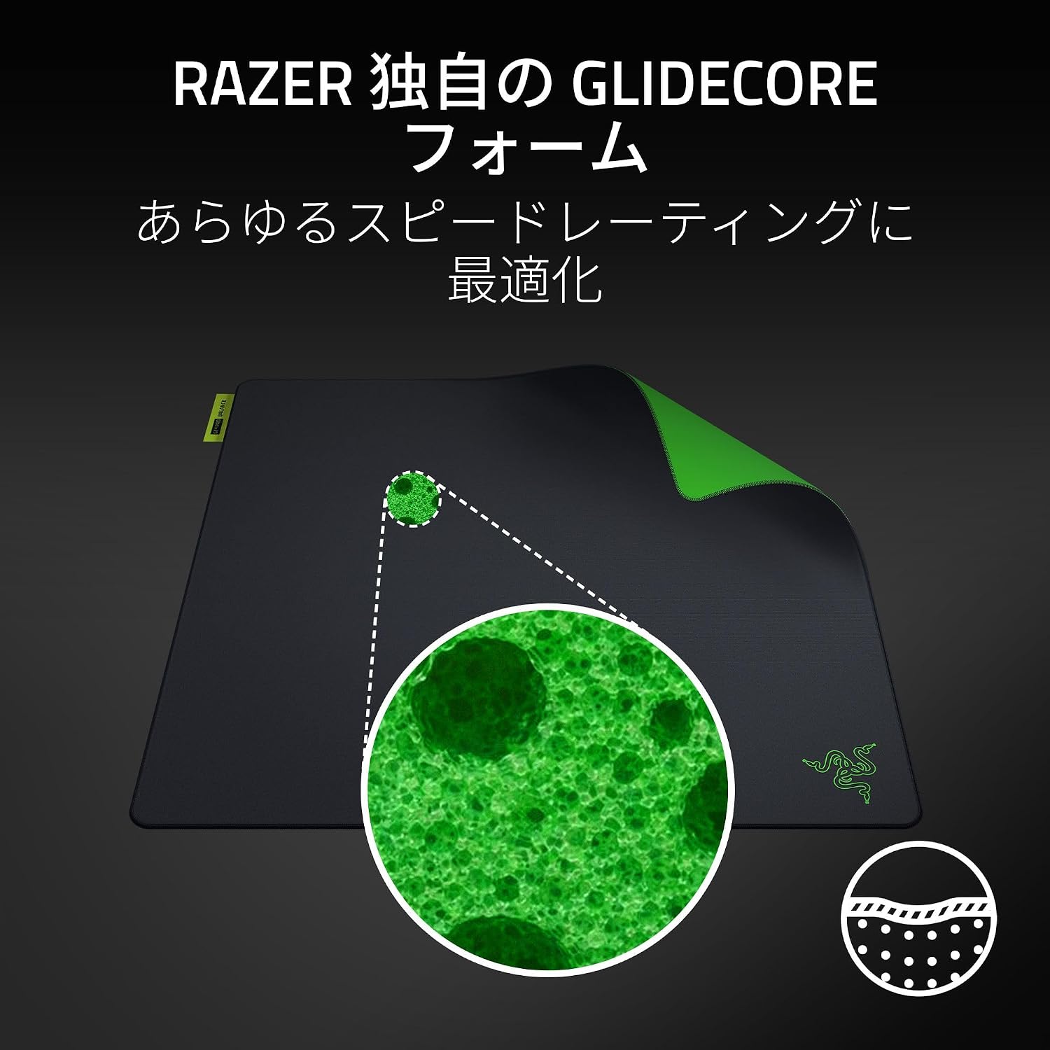 Thumbnail 3 de Razer Gigantus V2 Pro L Balance ゲーミングマウスパッド 50×48cm・中程度のフリクション