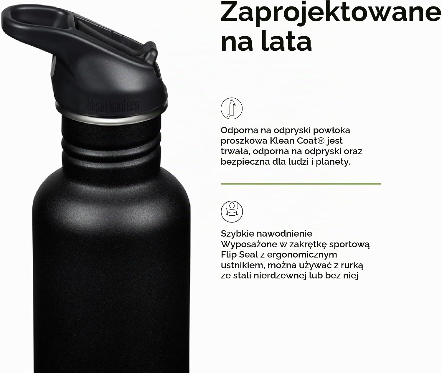 Detalle 2 de Klean Kanteen Classic Narrow (Flip Sport) 1011193 – bidon rowerowy 800 ml