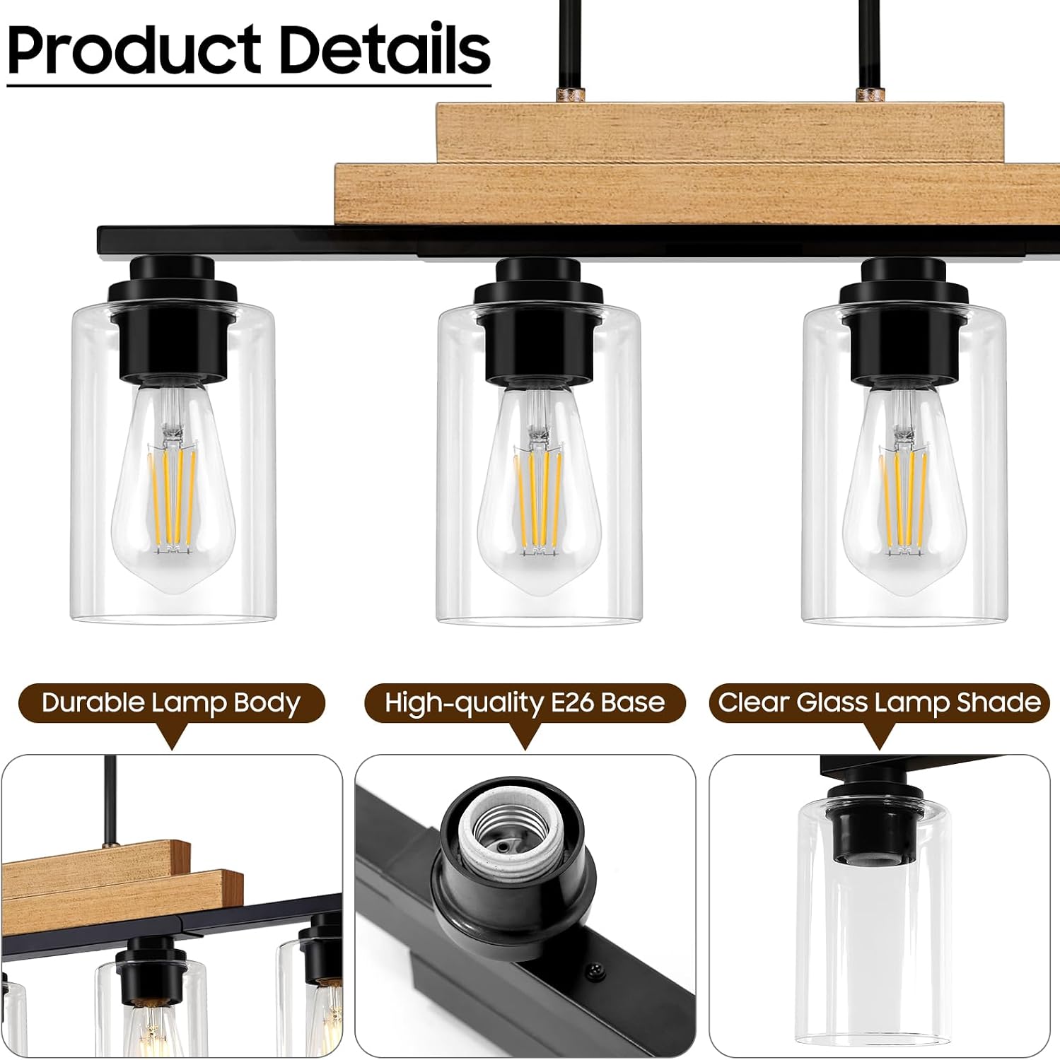 Thumbnail 4 de VerRon 4-Light Linear Chandelier