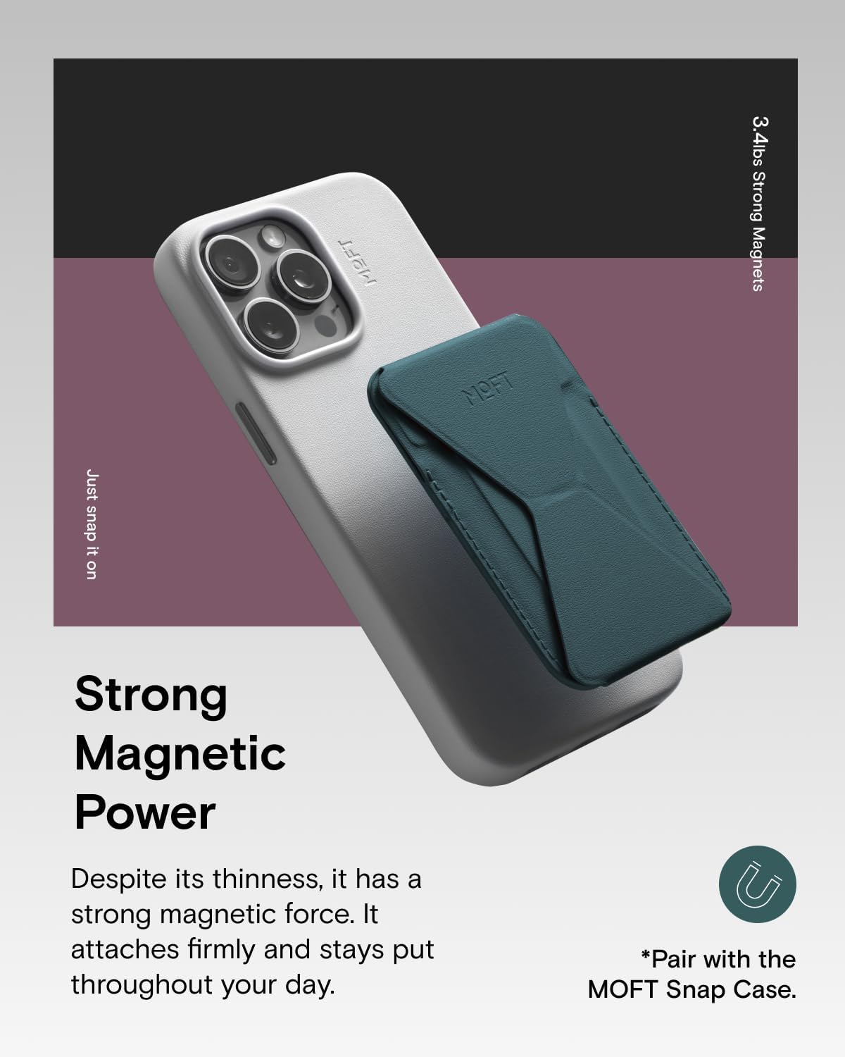 Thumbnail 3 de MOFT Magnetic Wallet Stand (MOVAS Vegan Leather) for iPhone 17/16/15/14/13/12 Series with MagSafe