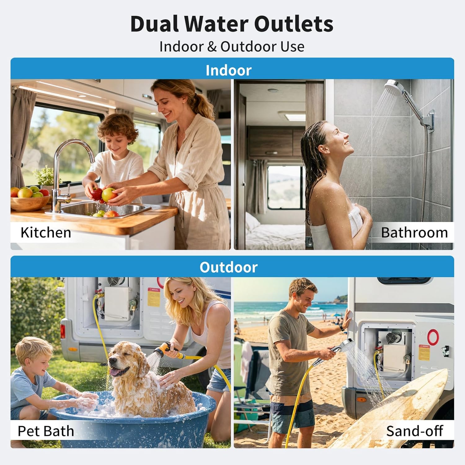 Thumbnail 6 de Xenjum RV Tankless Water Heater (65,000 BTU) with Dual Outlets and Controller for Off-Grid RV Living