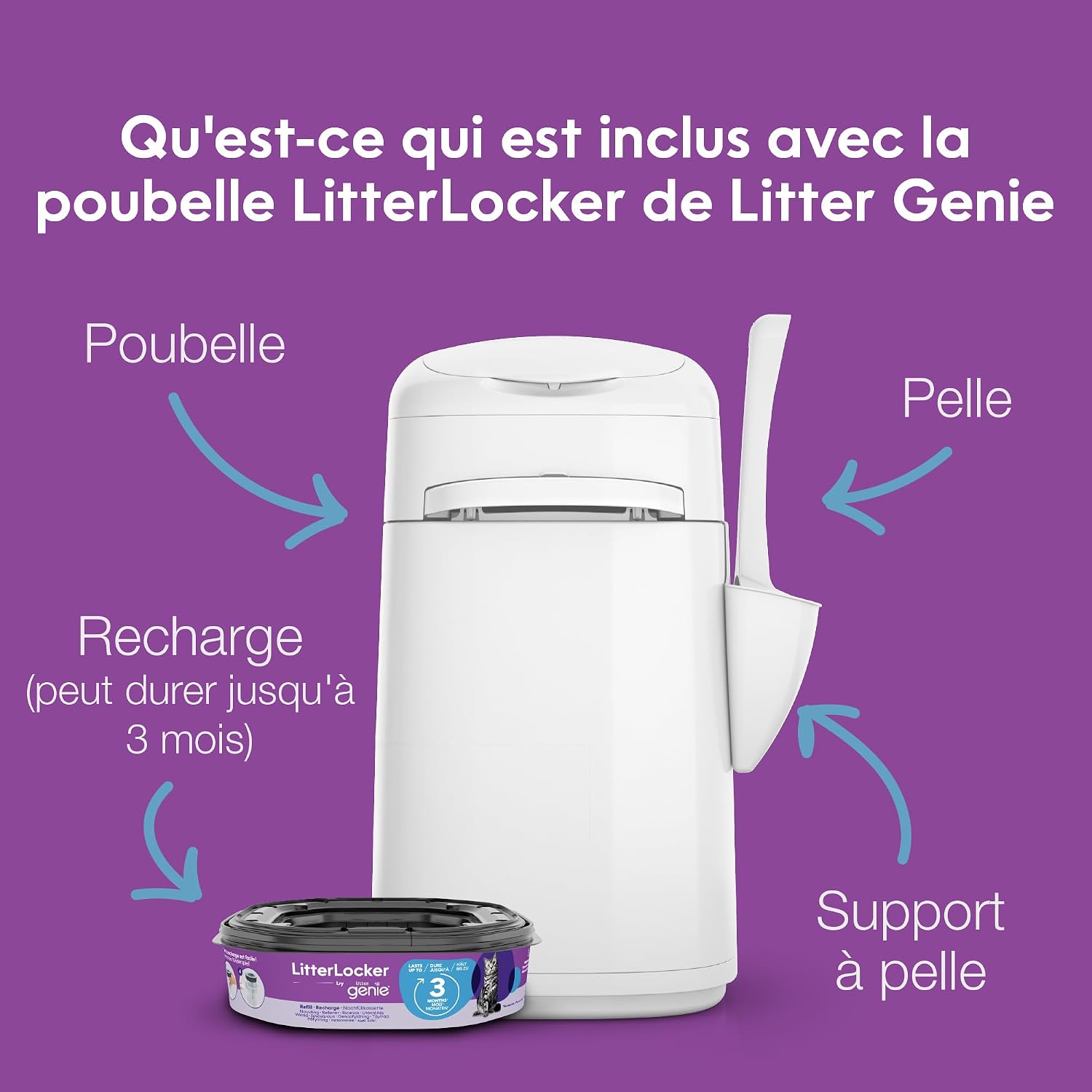 Detalle de Litter Genie Litter Locker Fashion – poubelle à litière anti-odeurs pour chat, compacte et facile d’entretien
