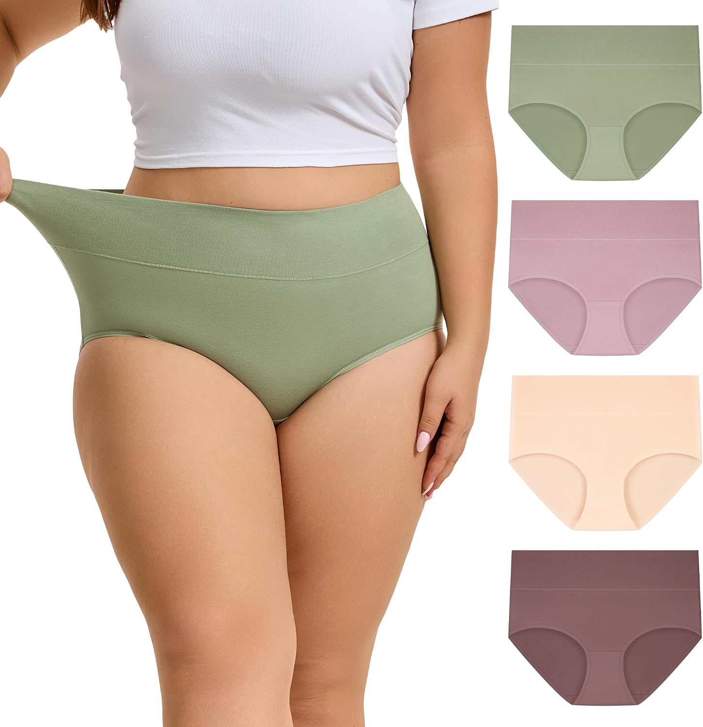 Thumbnail 6 de INNERSY XL-6XL High Waisted Cotton Briefs
