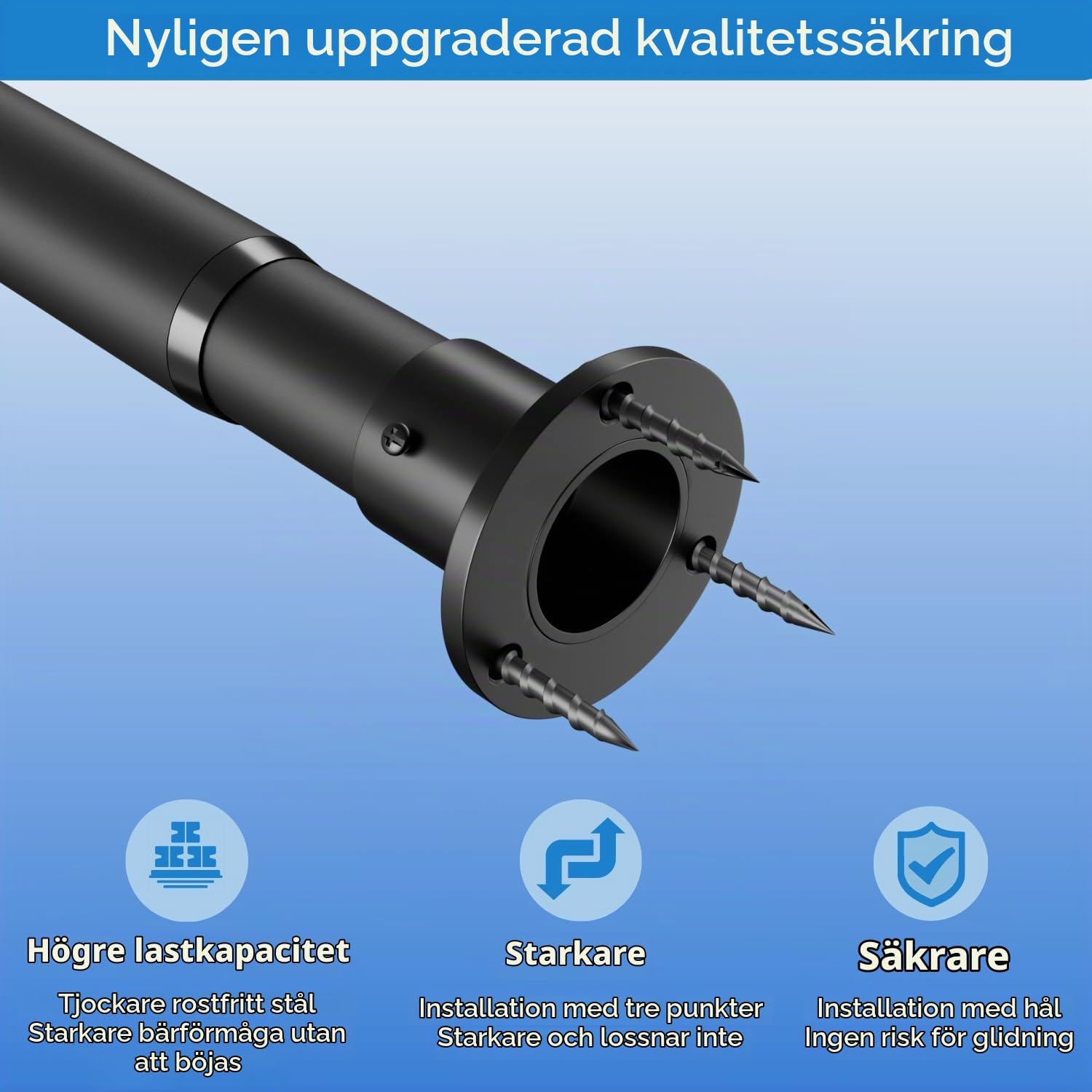 Detalle de Aiitomg utdragbar klädstång för garderob, 68–110 cm, vit, Ø 32 mm