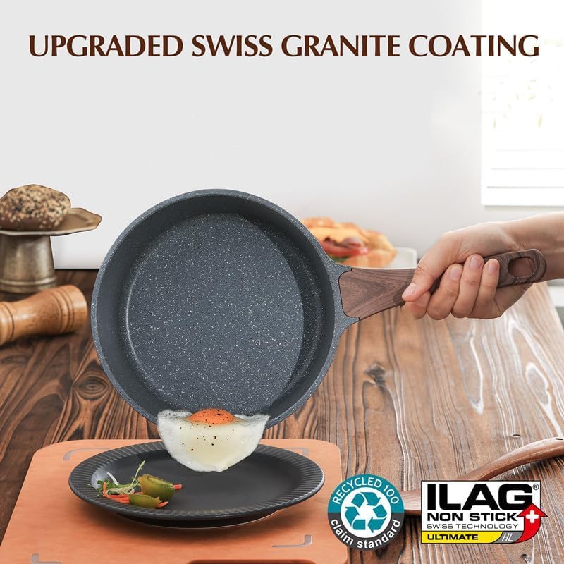 Detalle 1 de SENSARTE 7NG 18cm Non-Stick Saucepan with Swiss Granite Coating
