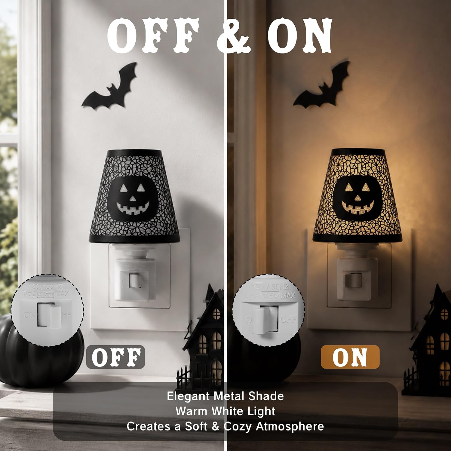 Detalle de Niqelva Plug-In Night Light with Removable Metal Shade