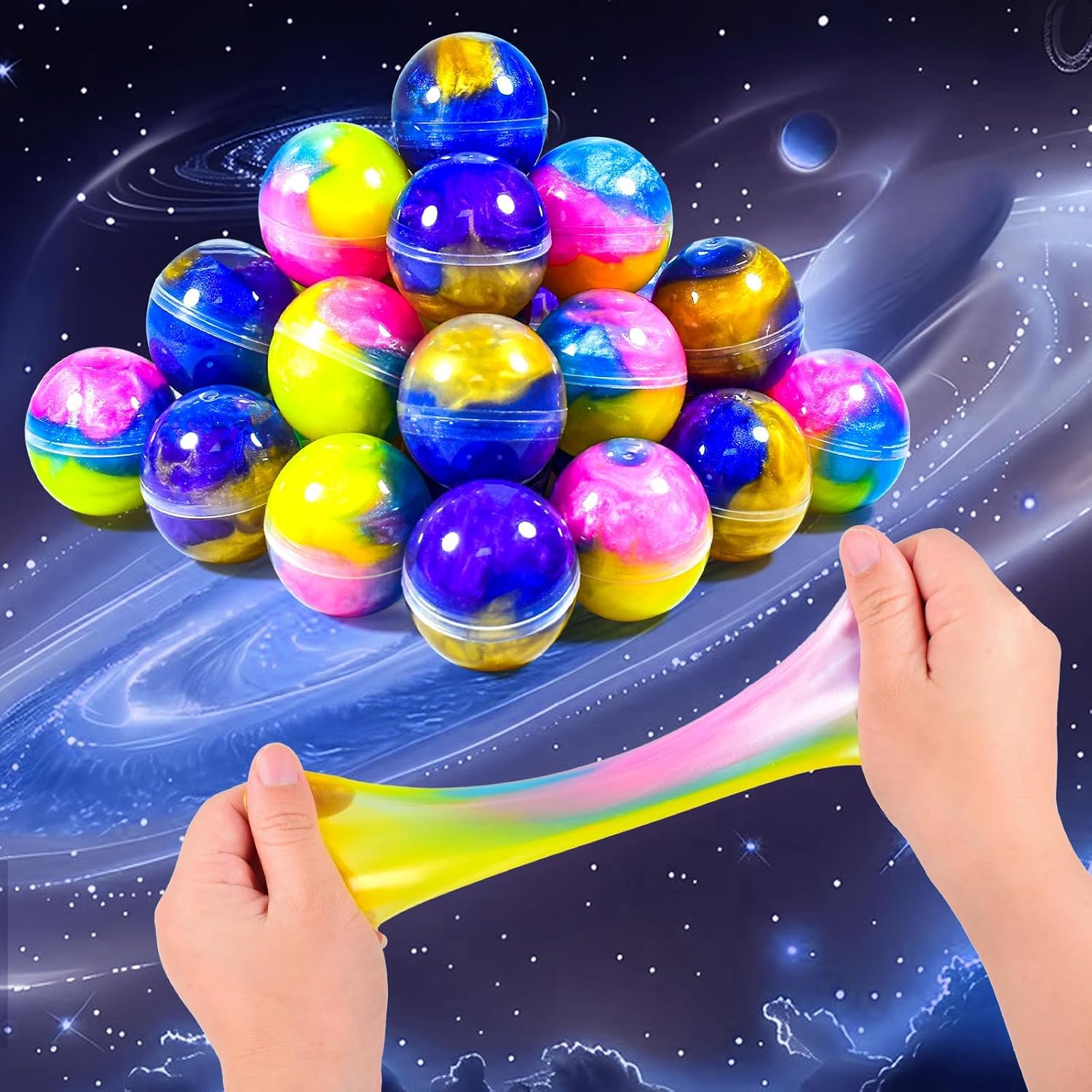 Detalle 2 de Slime Party Favors 24-Pack galaxy slime balls