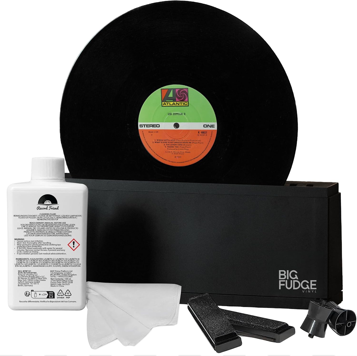 Big Fudge Vinyl Record Cleaner Kit – Comprehensive Scrubbing for Scratch-Free Playback