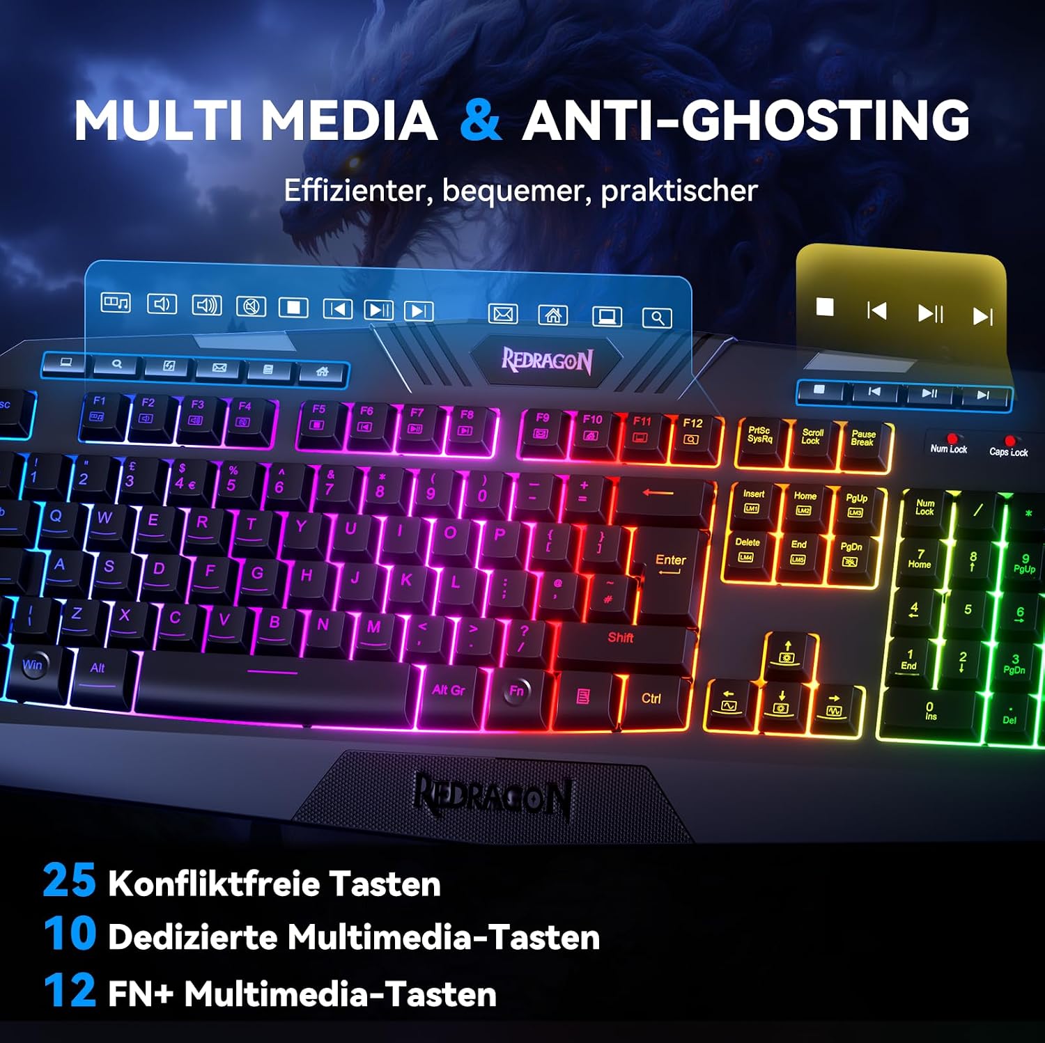 Thumbnail 4 de Redragon S101 Gaming Tastatur und Maus Set 4200 DPI