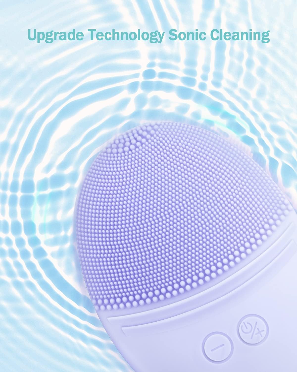 Detalle 2 de EZBASICS KD303 Silicone Sonic Facial Cleansing Brush, Violet, Waterproof