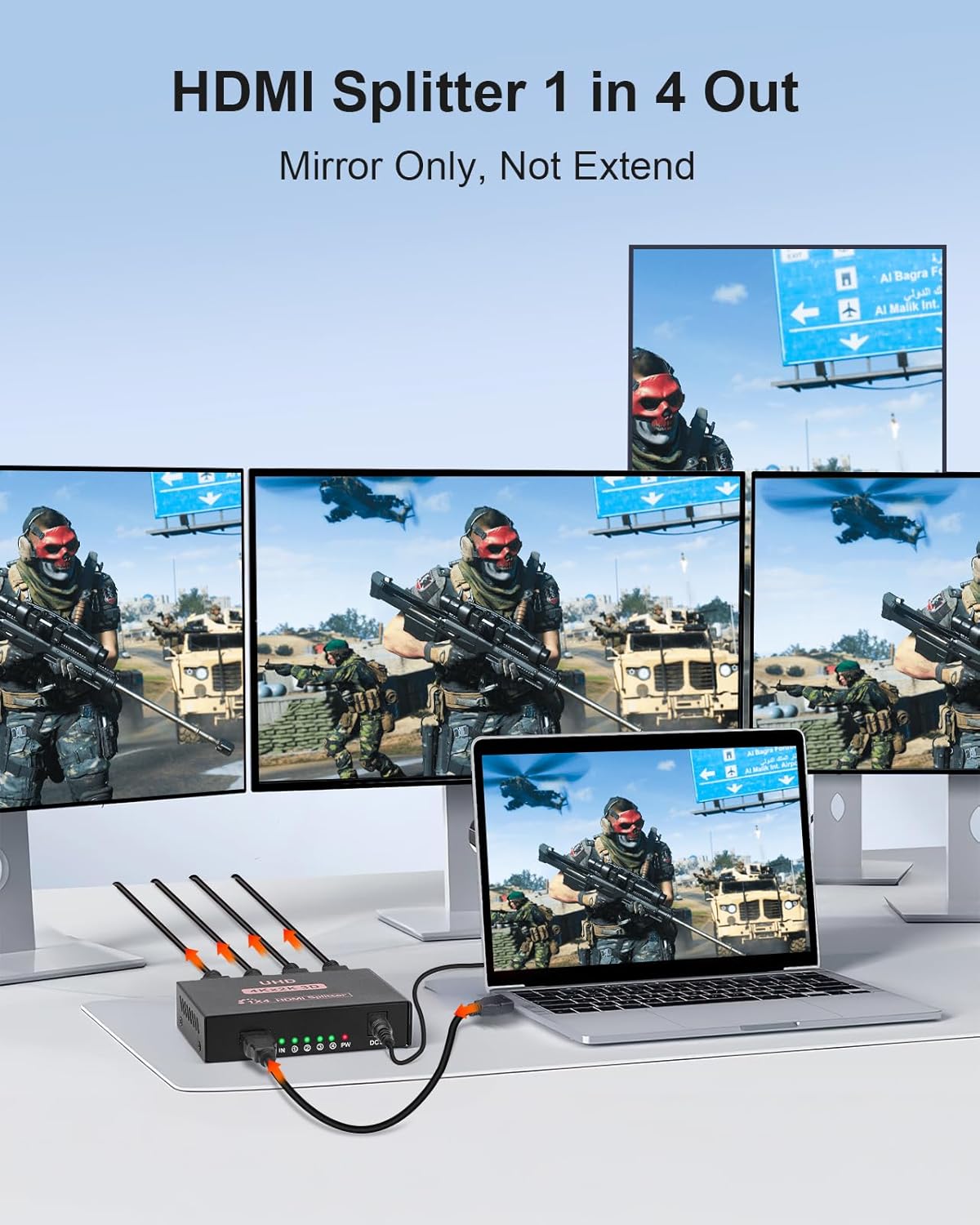 Detalle 2 de L’Puluva HDMI Splitter 1 in 4 out (4K) — Duplicate mode for 4 displays