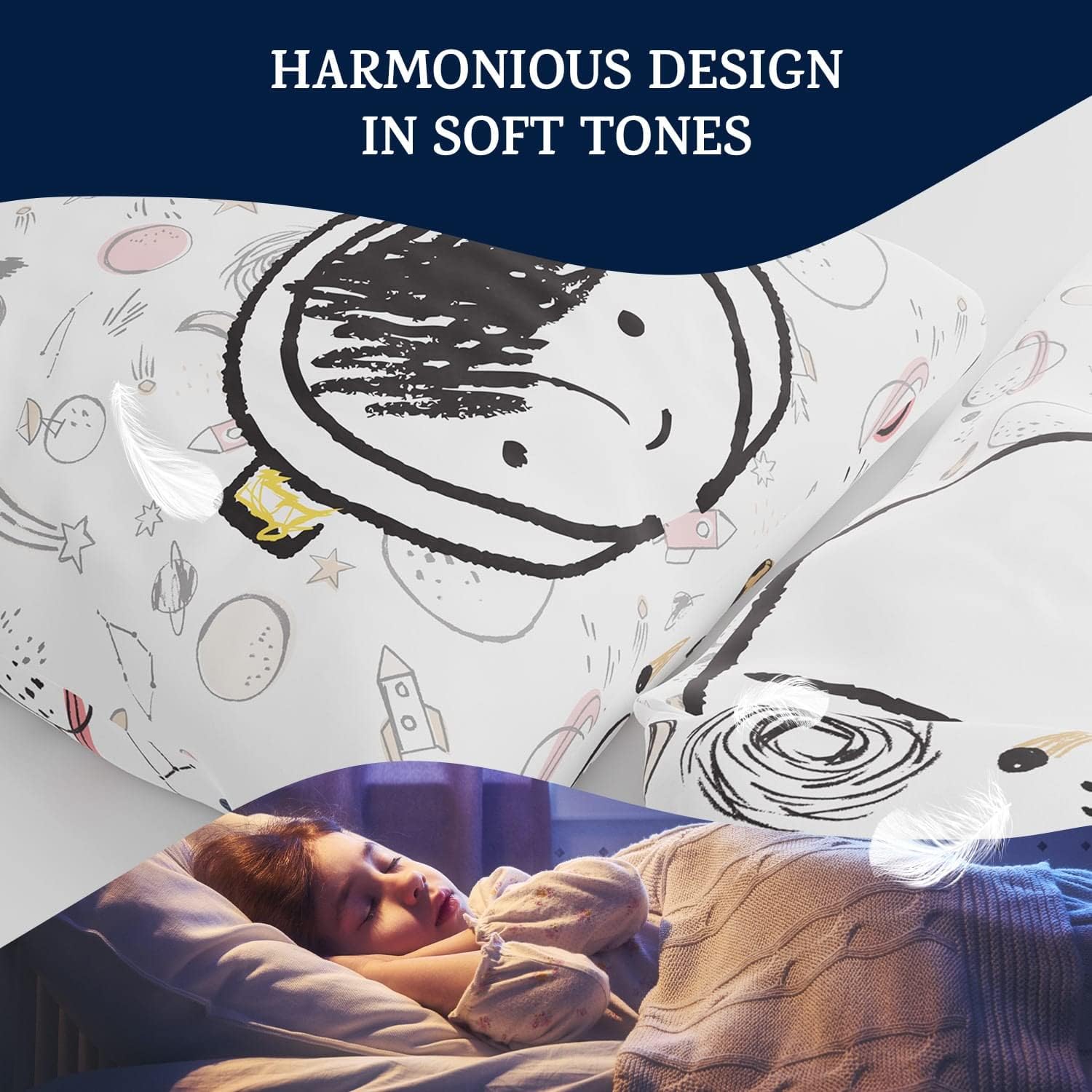 Detalle 2 de SLEEPWISE Juego de cama infantil Planet 🌙 2 piezas, Microfibra Eco-Tex